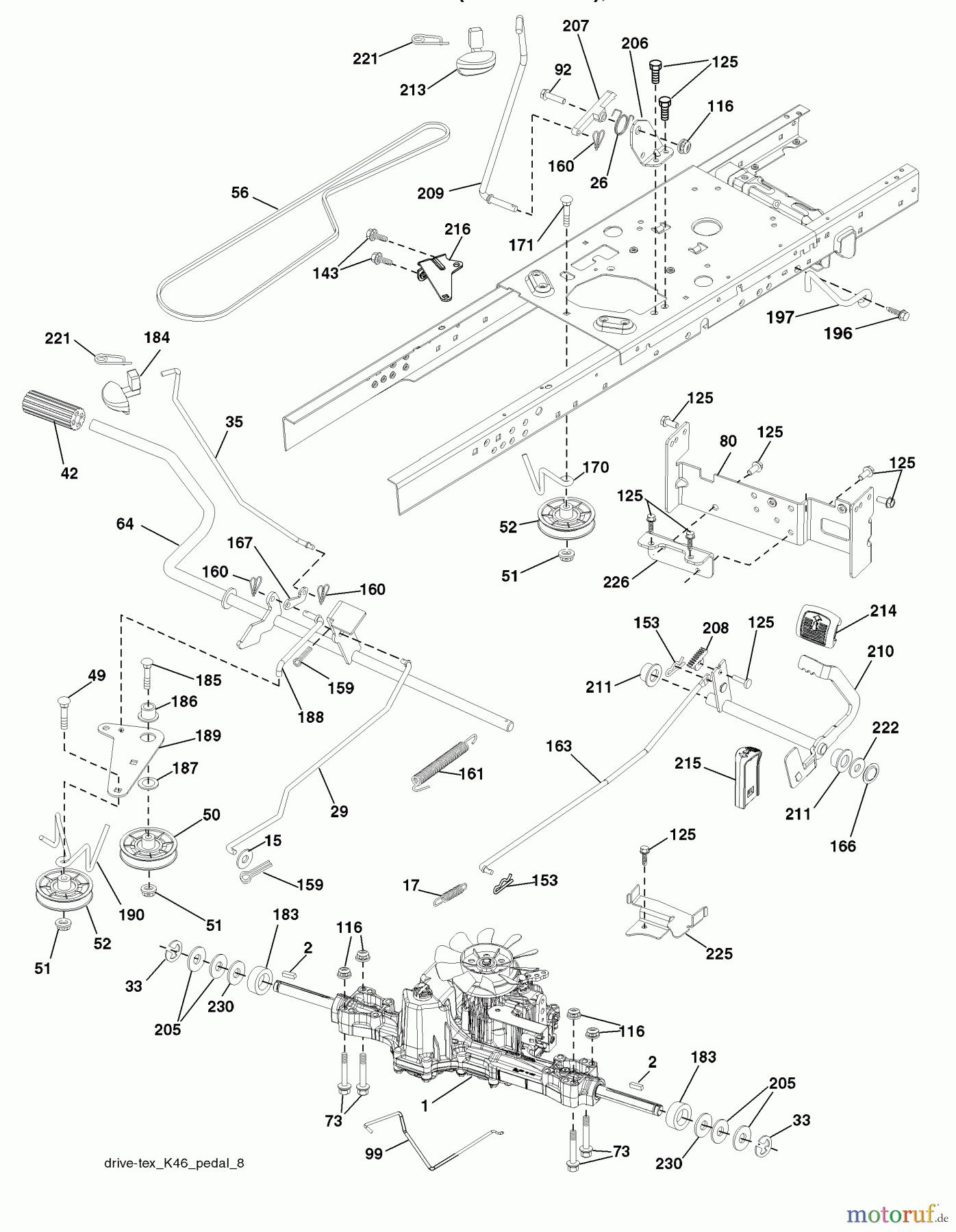 Husqvarna Rasen und Garten Traktoren 2348LS (96043004900) - Husqvarna Lawn Tractor (2008-03 & After) (California) Drive