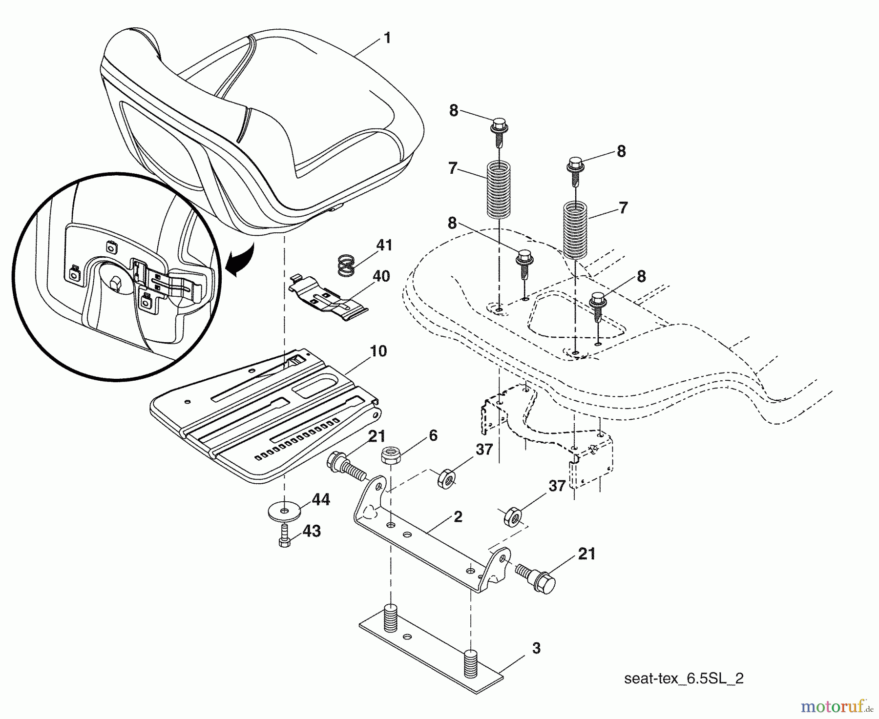 Husqvarna Rasen und Garten Traktoren 2348LS (96043006400) - Husqvarna Lawn Tractor (2008-11 & After) Seat Assembly
