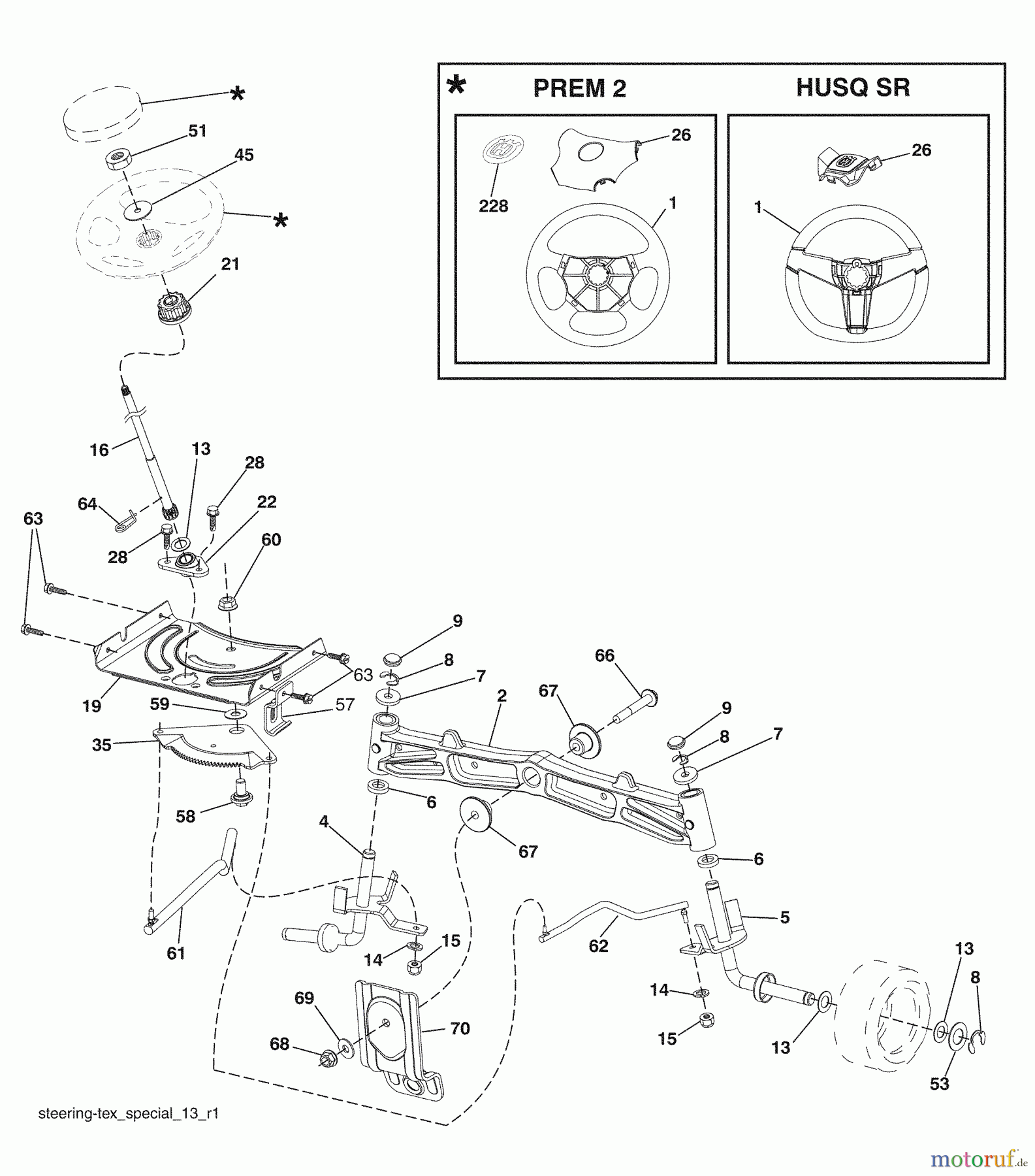 Husqvarna Rasen und Garten Traktoren 2348LS (96043006400) - Husqvarna Lawn Tractor (2008-11 & After) Steering Assembly