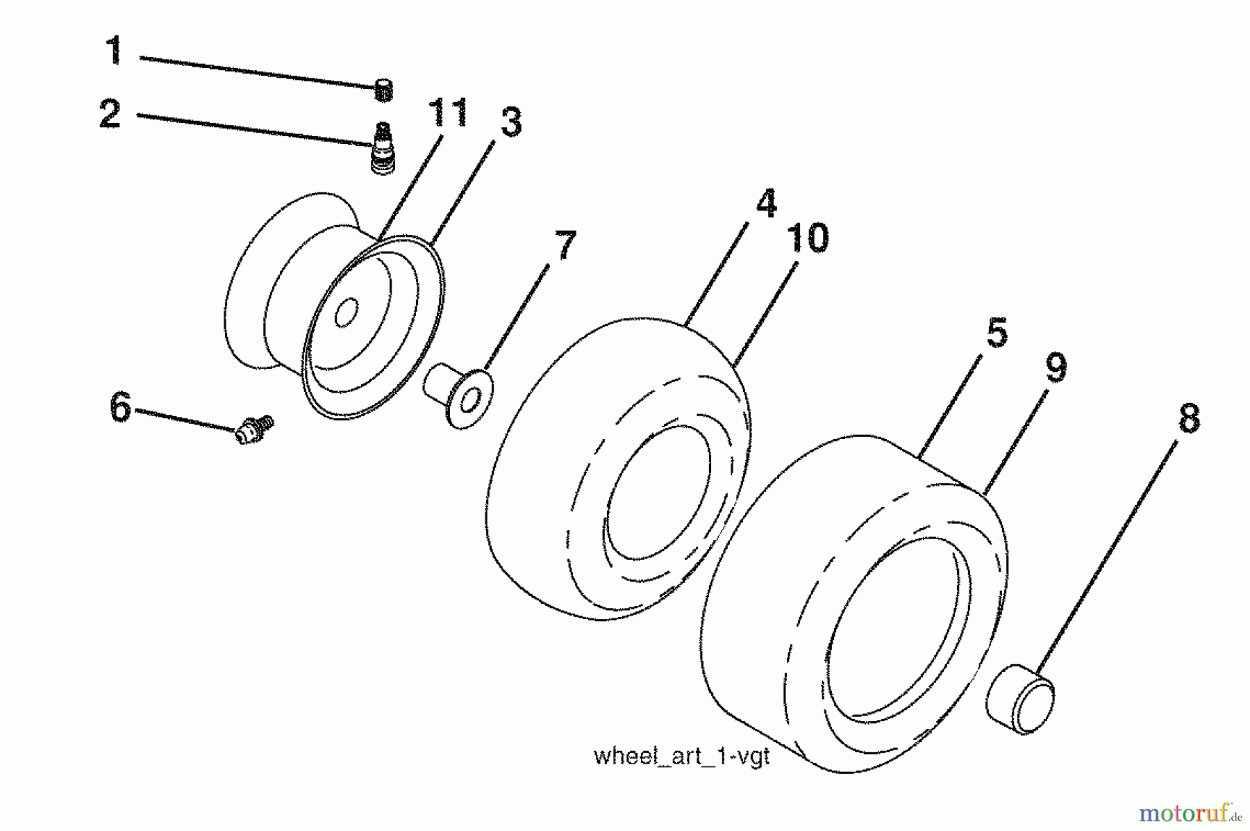 Husqvarna Rasen und Garten Traktoren 2348LS (96043007700) - Husqvarna Lawn Tractor (2008-11 & After) (California) Wheels & Tires