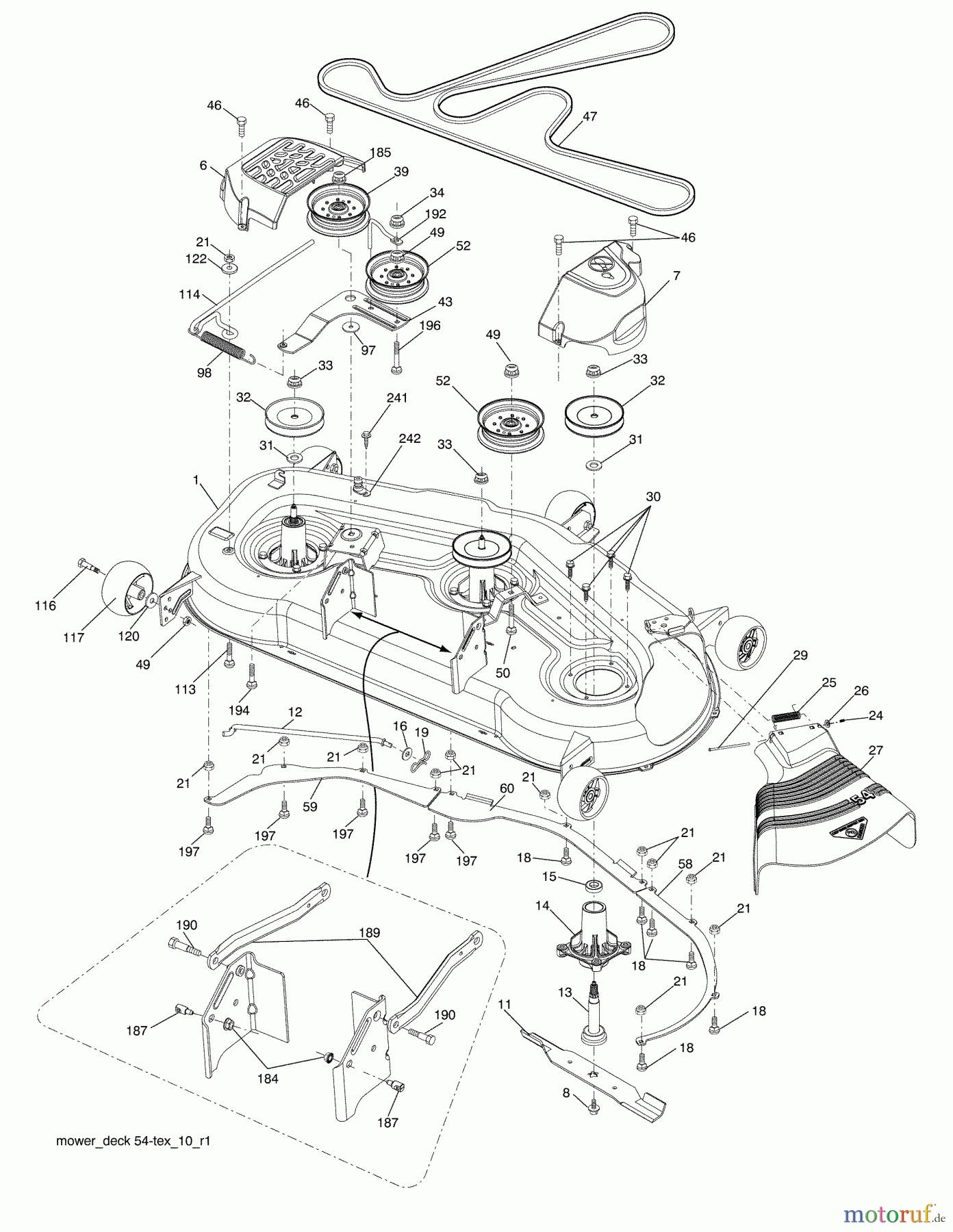 Husqvarna Rasen und Garten Traktoren 2354GXLS (96043006800) - Husqvarna Lawn Tractor (2009-01 & After) Mower Deck
