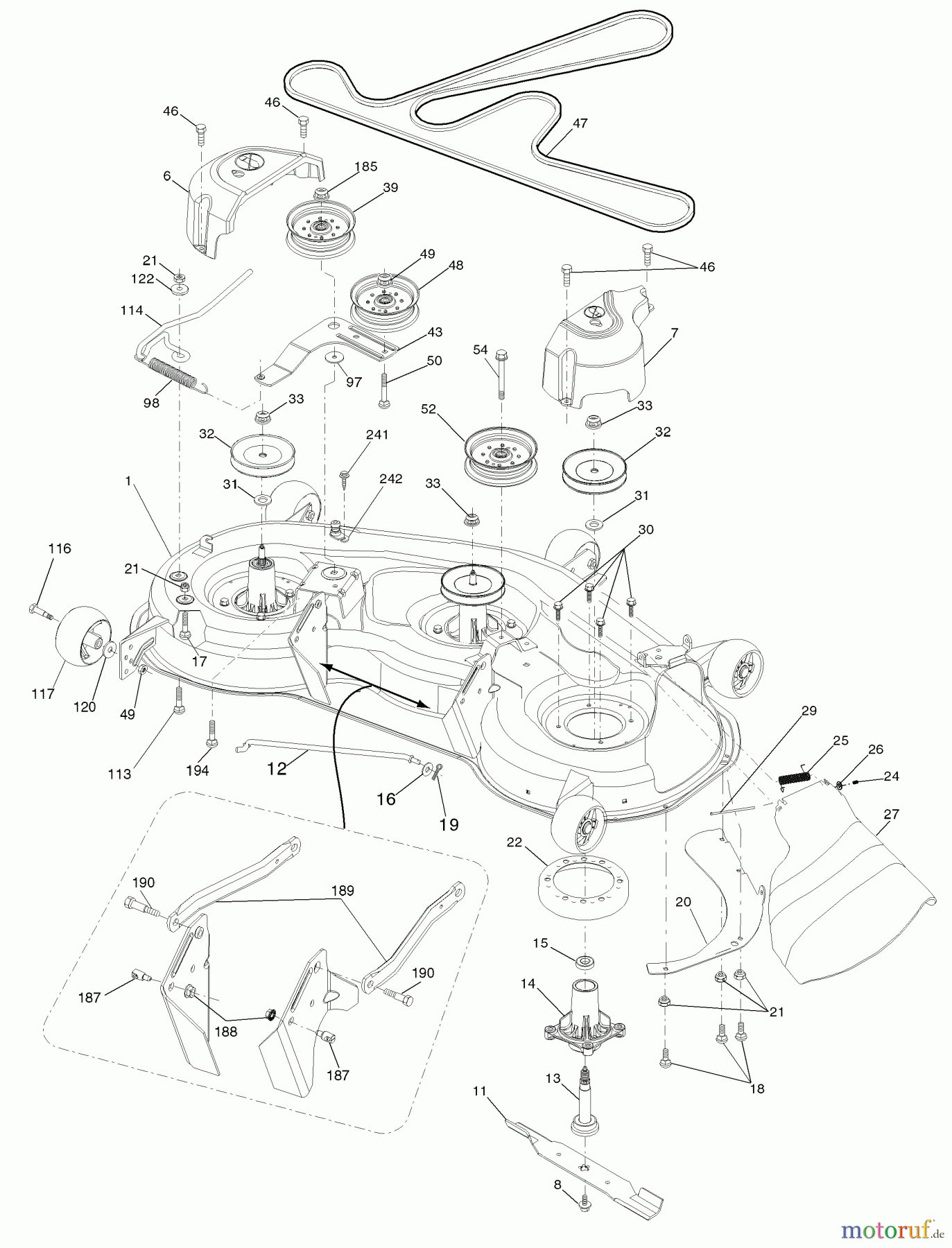 Husqvarna Rasen und Garten Traktoren 2748GLS (96043004600) - Husqvarna Lawn Tractor (2008-01 & After) Mower Deck