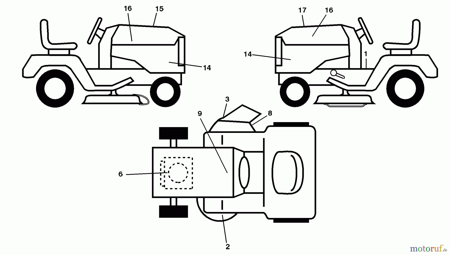 Husqvarna Rasen und Garten Traktoren 2748GLS (96043005000) - Husqvarna Lawn Tractor (2008-03 & After) (California) Decals