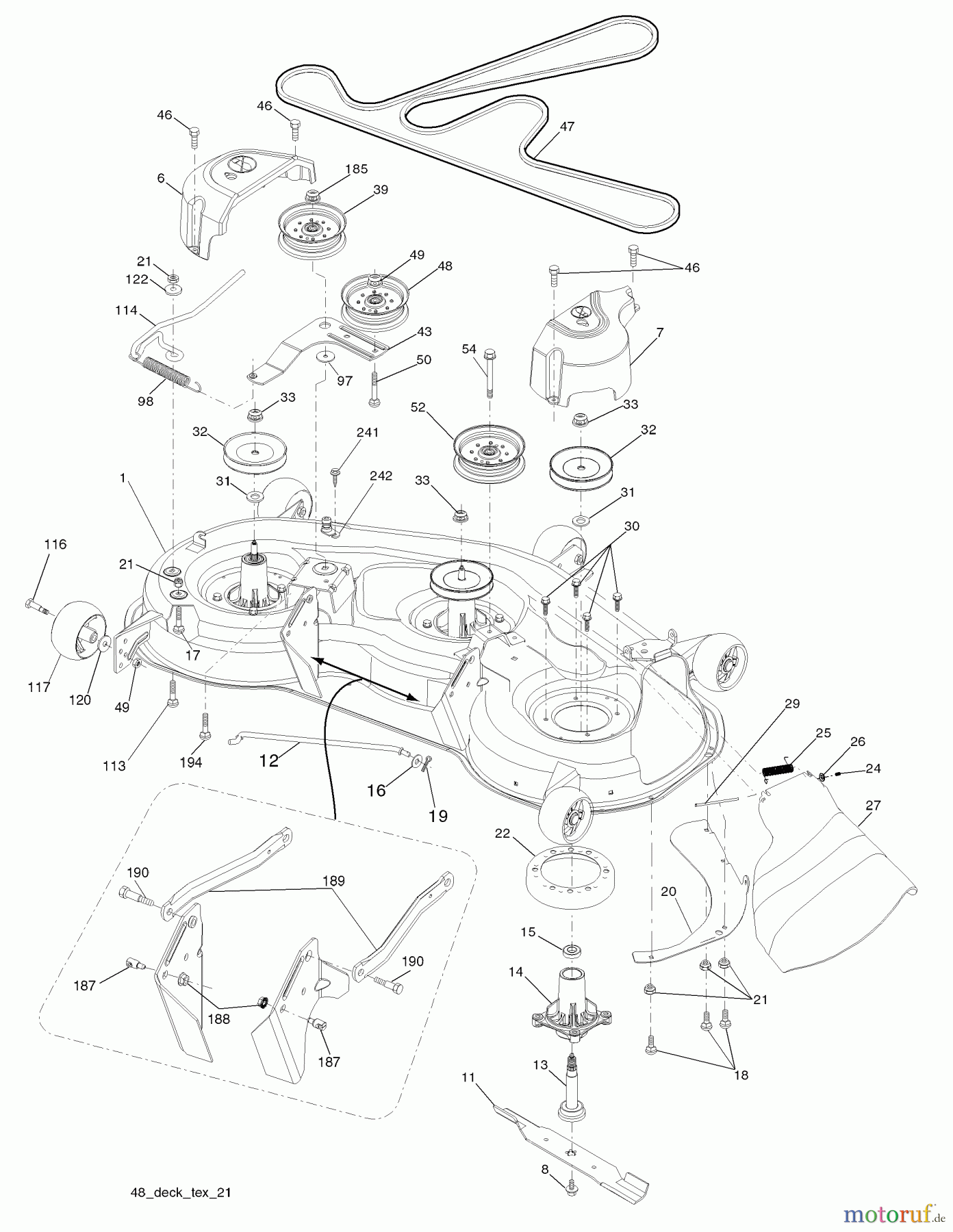 Husqvarna Rasen und Garten Traktoren 2748GLS (96043005000) - Husqvarna Lawn Tractor (2008-03 & After) (California) Mower Deck