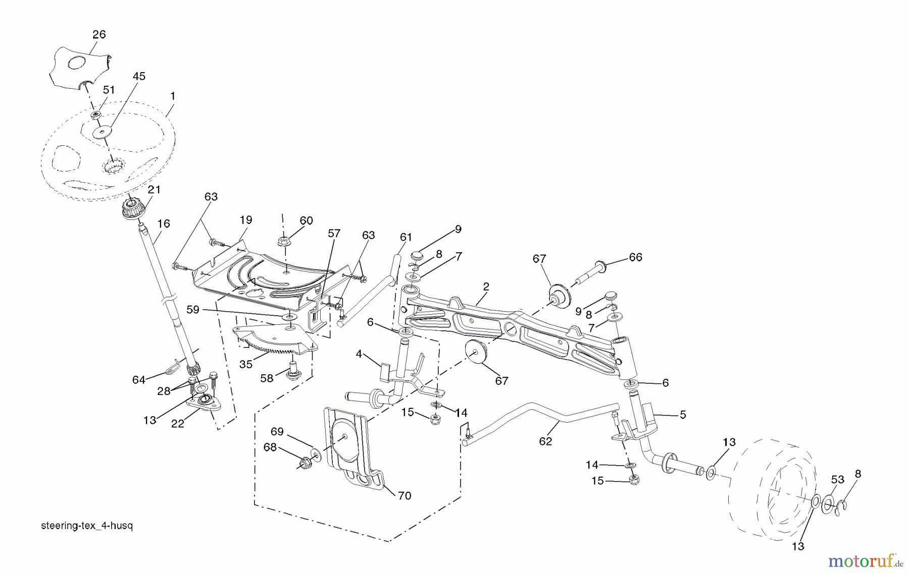 Husqvarna Rasen und Garten Traktoren 2748GLS (96043005000) - Husqvarna Lawn Tractor (2008-03 & After) (California) Steering Assembly
