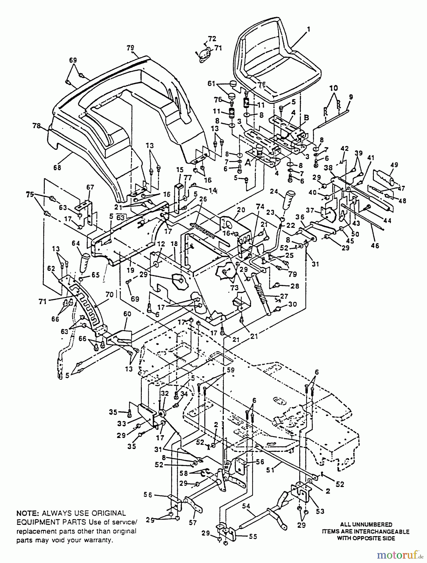 Husqvarna Rasen und Garten Traktoren 4125G - Husqvarna Lawn Tractor (1991-01 to 1991-12) Chassis/Seat