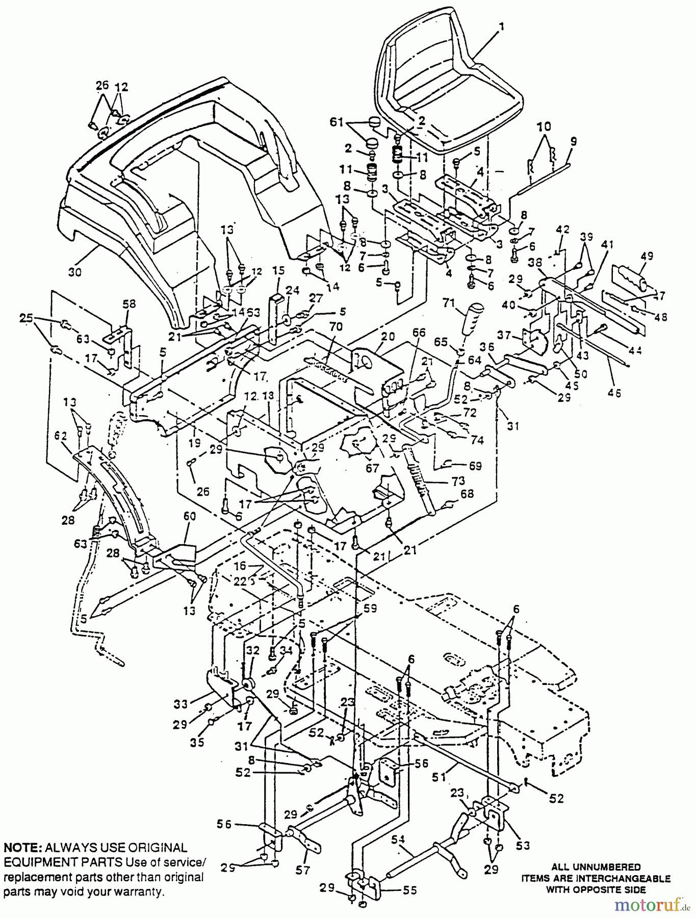 Husqvarna Rasen und Garten Traktoren 4125G - Husqvarna Lawn Tractor (1992-01 & After) Chassis/Seat