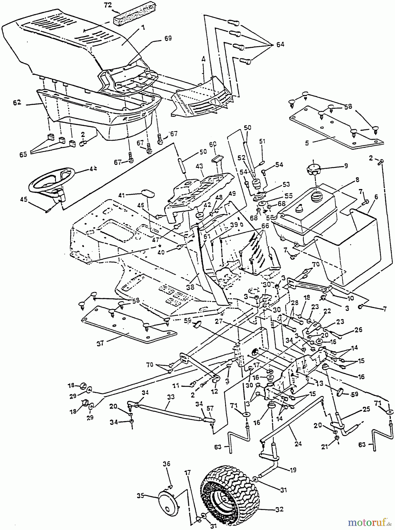 Husqvarna Rasen und Garten Traktoren 4125G - Husqvarna Lawn Tractor (1992-01 & After) Front End/Hood