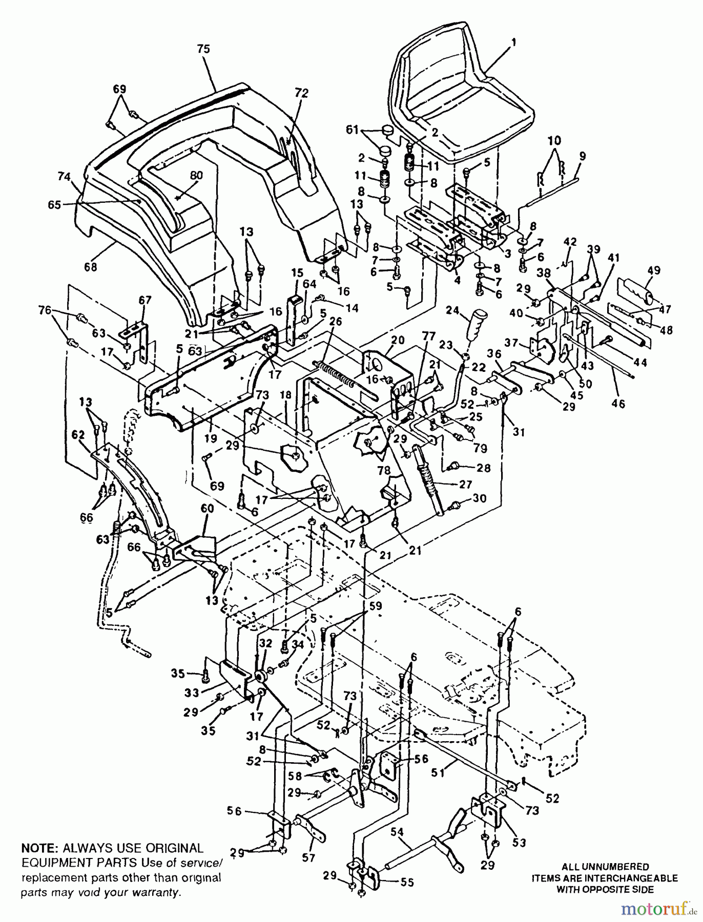 Husqvarna Rasen und Garten Traktoren 4125H - Husqvarna Lawn Tractor (1991-01 to 1991-12) Chassis/Seat