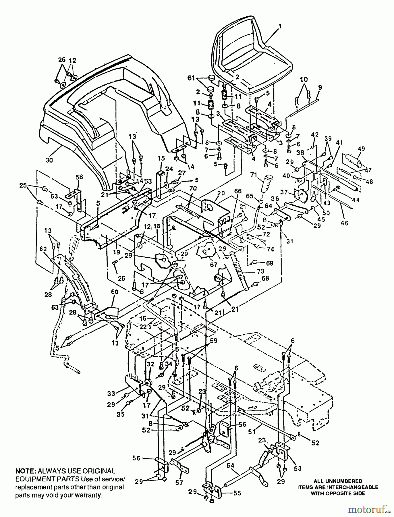 Husqvarna Rasen und Garten Traktoren 4125H - Husqvarna Lawn Tractor (1992-01 & After) Chassis/Seat