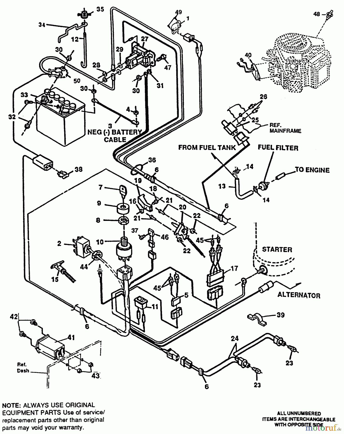 Husqvarna Rasen und Garten Traktoren 4140H - Husqvarna Lawn Tractor (1991-01 to 1991-12) Electrical