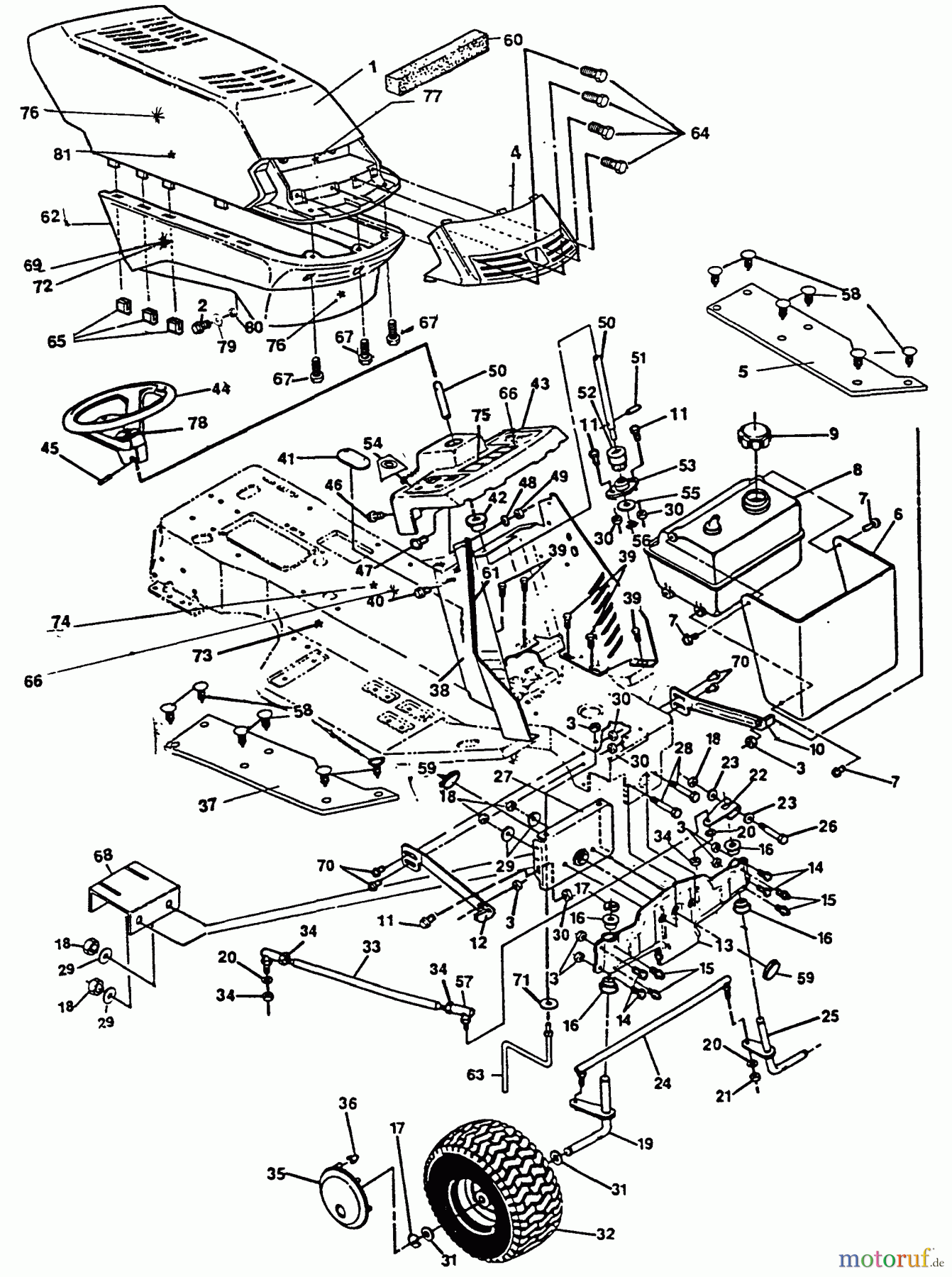 Husqvarna Rasen und Garten Traktoren 4140H - Husqvarna Lawn Tractor (1991-01 to 1991-12) Front End/Hood