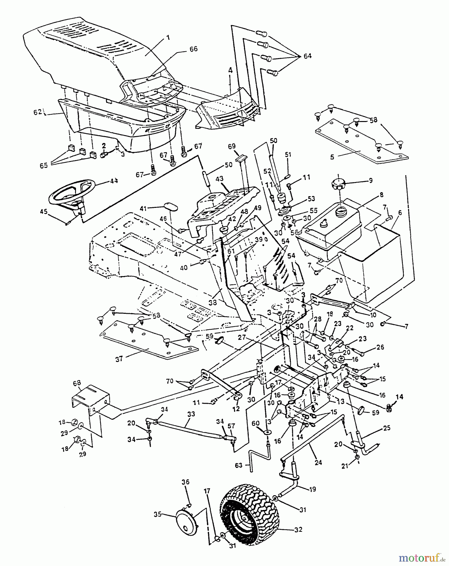 Husqvarna Rasen und Garten Traktoren 4140H - Husqvarna Lawn Tractor (1992-01 & After) Front End/Hood