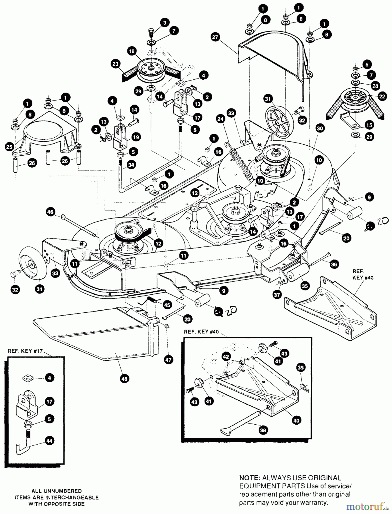 Husqvarna Rasen und Garten Traktoren 4140H - Husqvarna Lawn Tractor (1992-01 & After) Mower Deck (B)