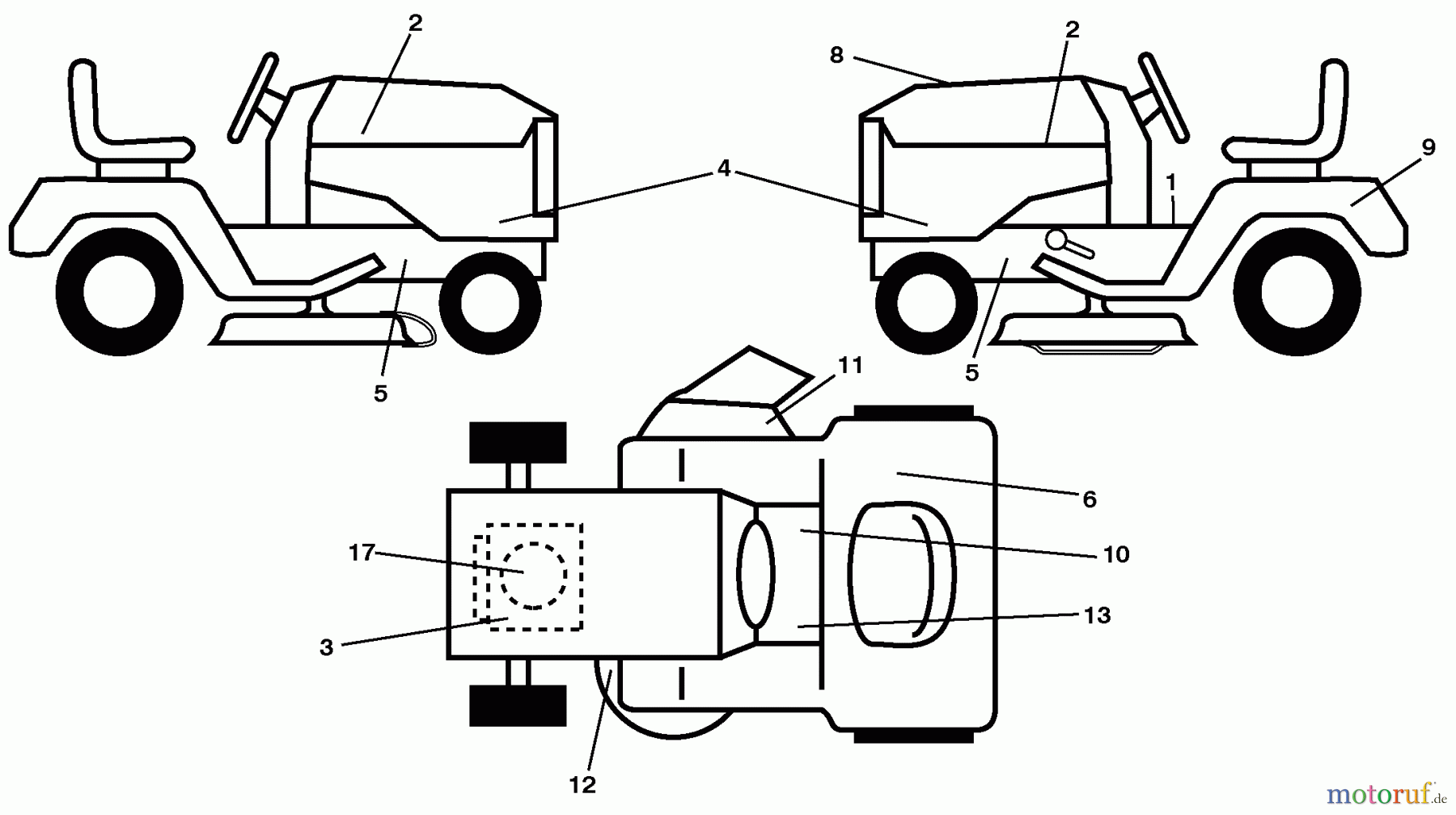 Husqvarna Rasen und Garten Traktoren CT 126 (96041007701) - Husqvarna Lawn Tractor (2010-01 & After) Decals