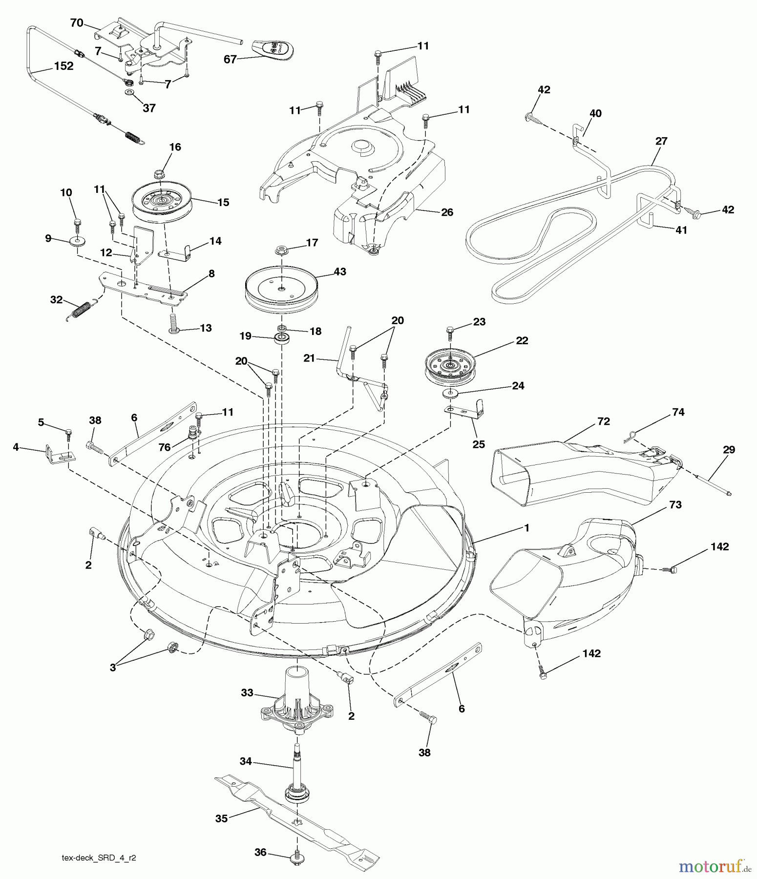 Husqvarna Rasen und Garten Traktoren CT 126 (96041007701) - Husqvarna Lawn Tractor (2010-01 & After) Mower Deck