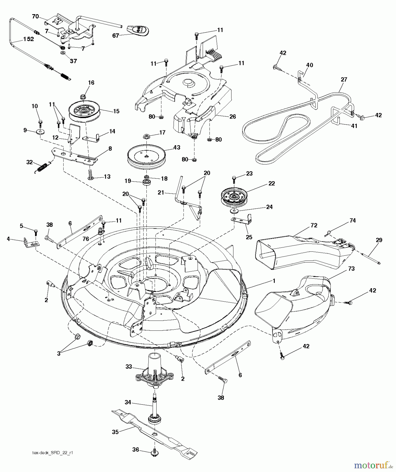 Husqvarna Rasen und Garten Traktoren CT 126 (96051000702) - Husqvarna Lawn Tractor (2011-04 & After) MOWER DECK / CUTTING DECK