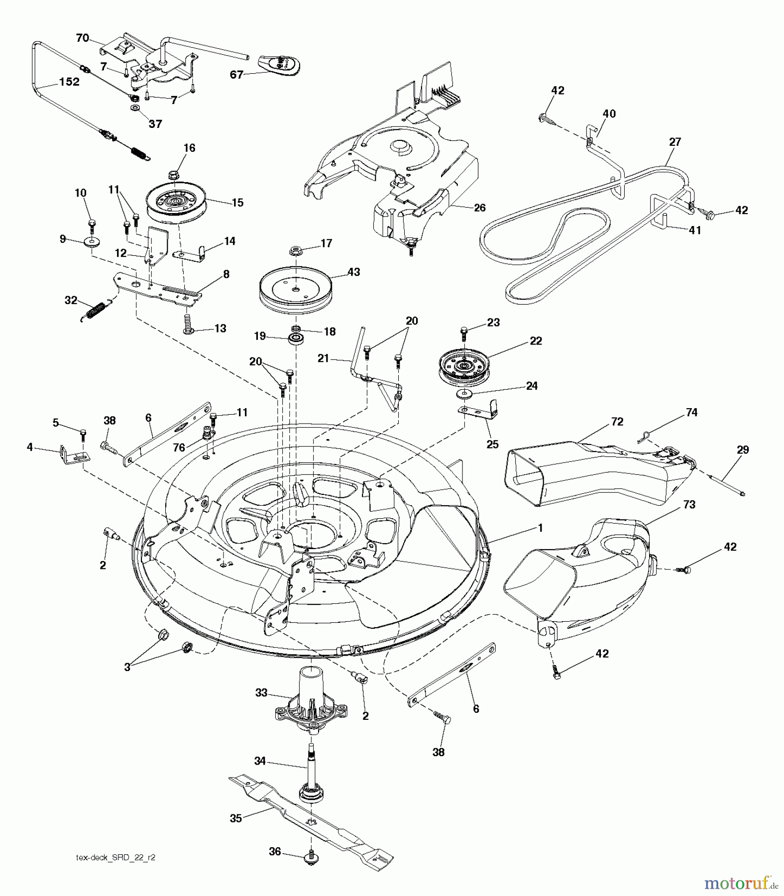 Husqvarna Rasen und Garten Traktoren CT 126 (96051000703) - Husqvarna Lawn Tractor (2011-07 & After) MOWER DECK / CUTTING DECK