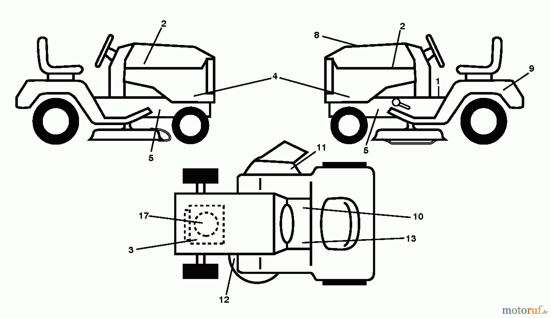 Husqvarna Rasen und Garten Traktoren CT 126 (96051000705) - Husqvarna Lawn Tractor (2013-05) DECALS