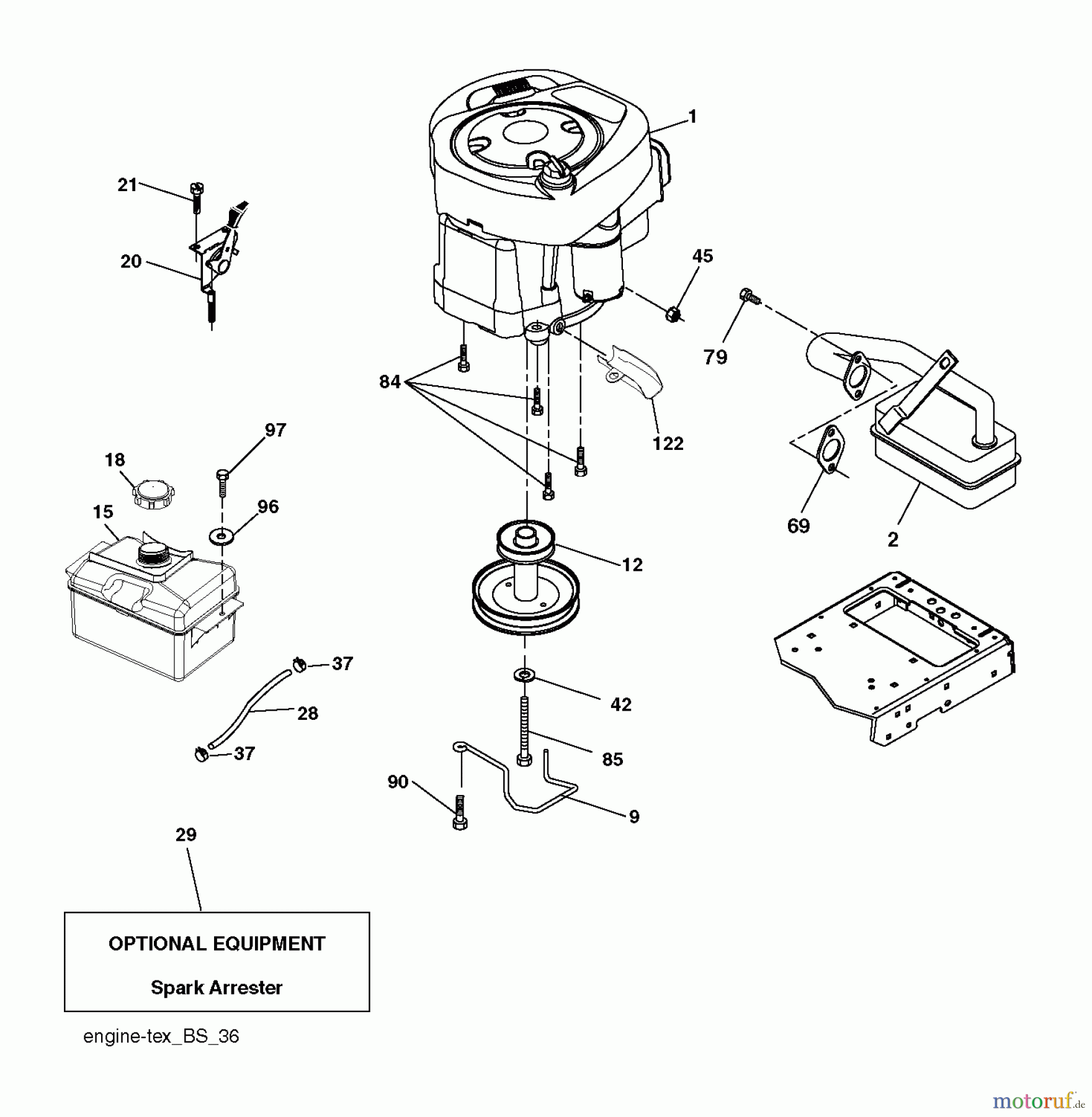 Husqvarna Rasen und Garten Traktoren CT 126 (96051000704) - Husqvarna Lawn Tractor (2012-08 & After) ENGINE