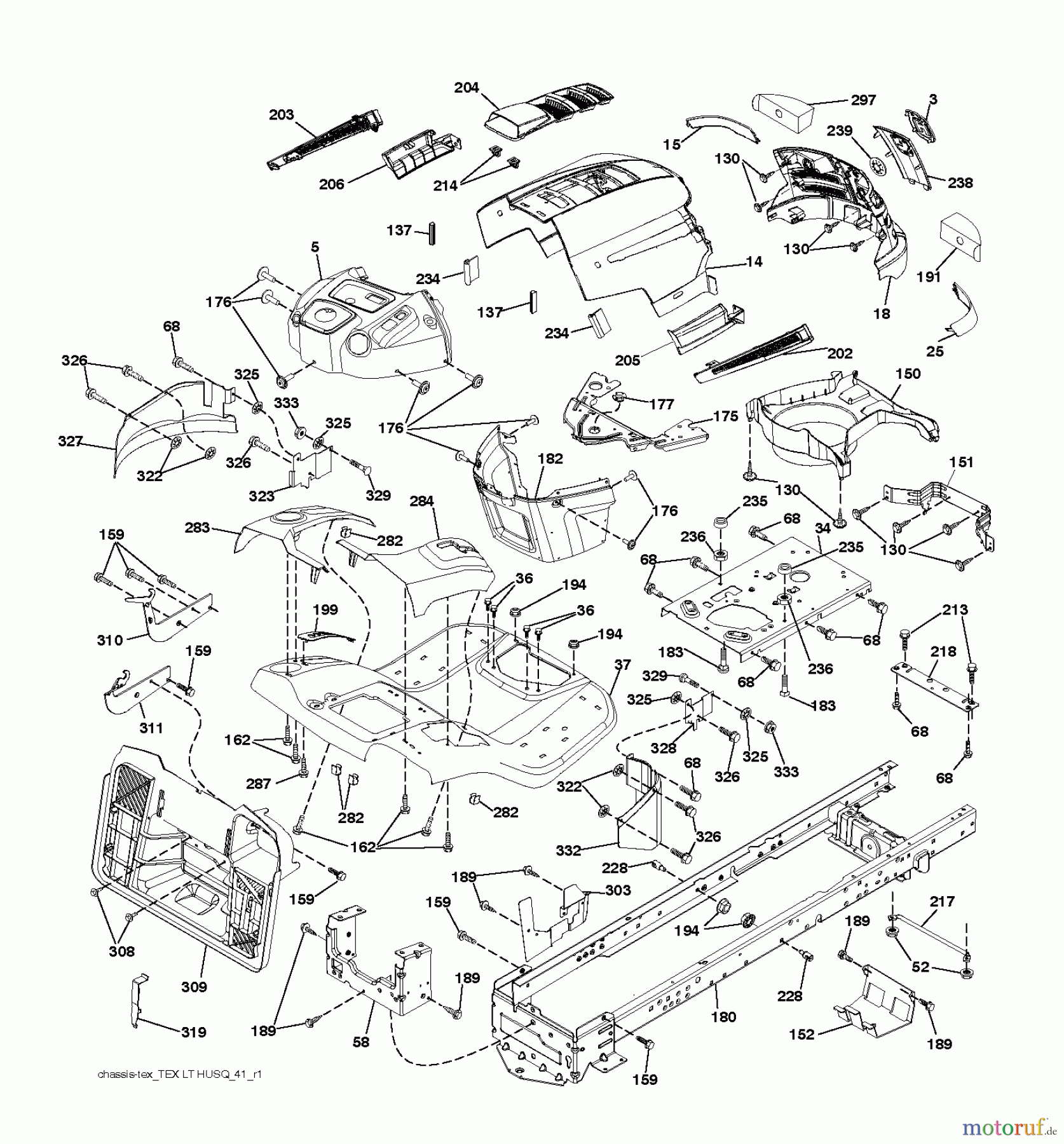 Husqvarna Rasen und Garten Traktoren CT 126 (96051001301) - Husqvarna Lawn Tractor (2011-07 & After) CHASSIS ENCLOSURES