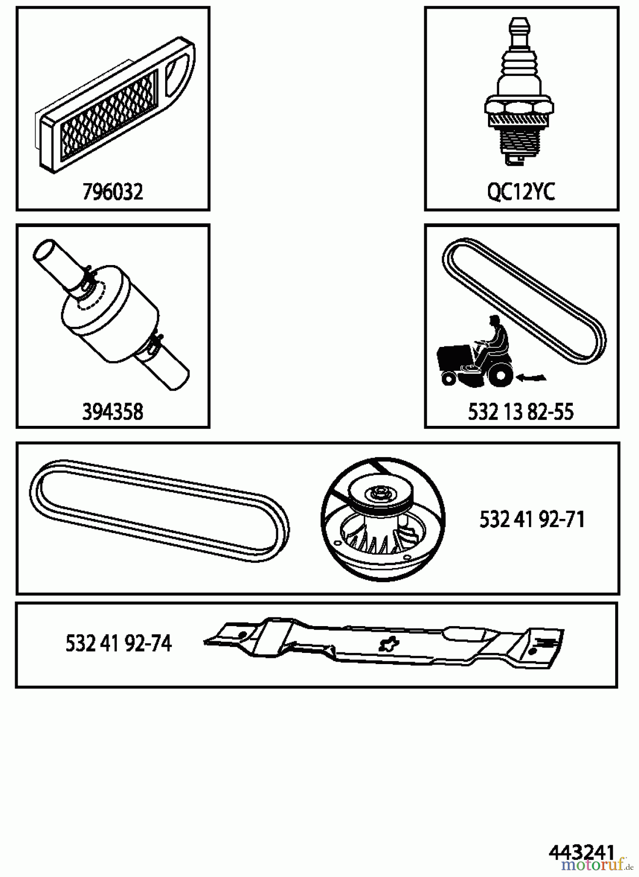 Husqvarna Rasen und Garten Traktoren CT 126 (96051001302) - Husqvarna Lawn Tractor (2012-08 & After) FREQUENTLY USED PARTS