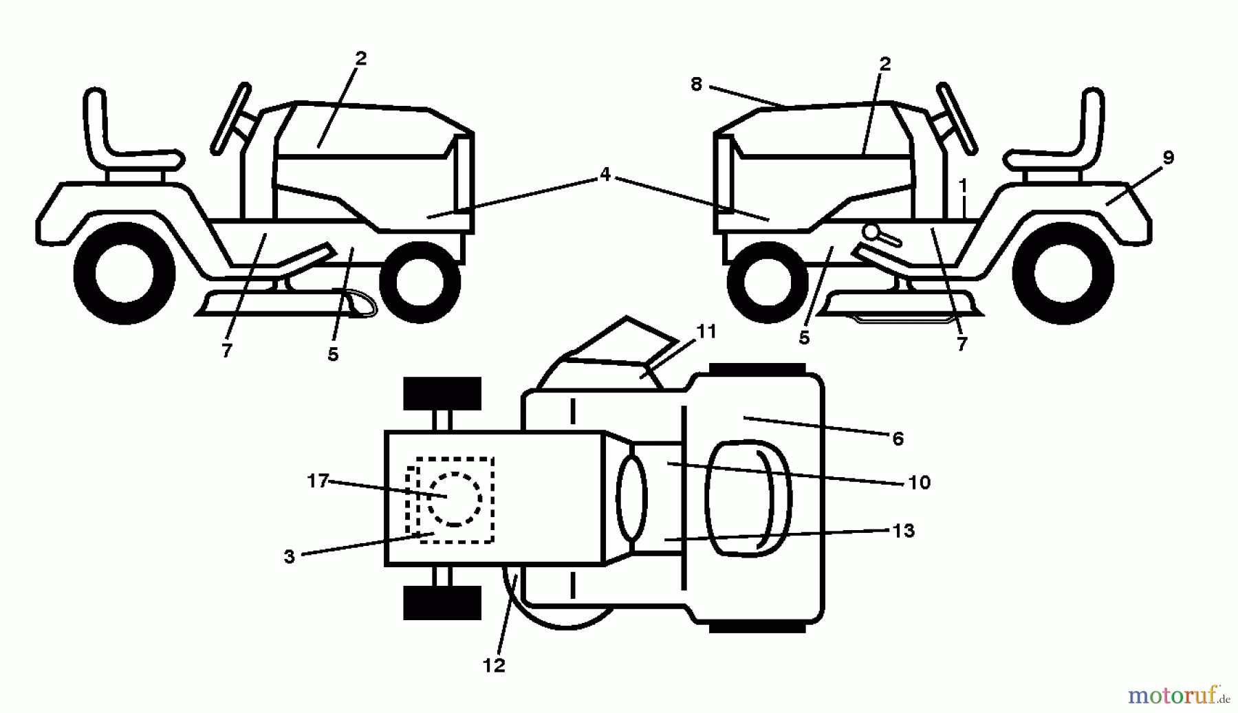 Husqvarna Rasen und Garten Traktoren CT 126 (96051001301) - Husqvarna Lawn Tractor (2011-07 & After) DECALS