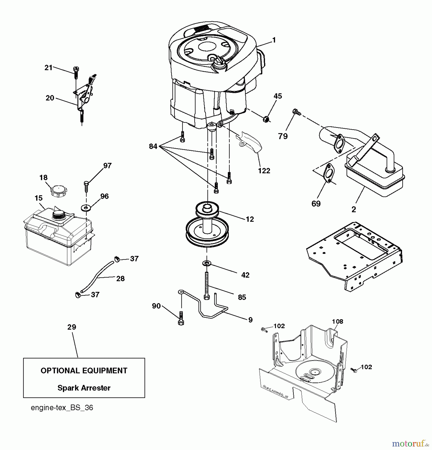 Husqvarna Rasen und Garten Traktoren CT 126 (96051001302) - Husqvarna Lawn Tractor (2012-08 & After) ENGINE