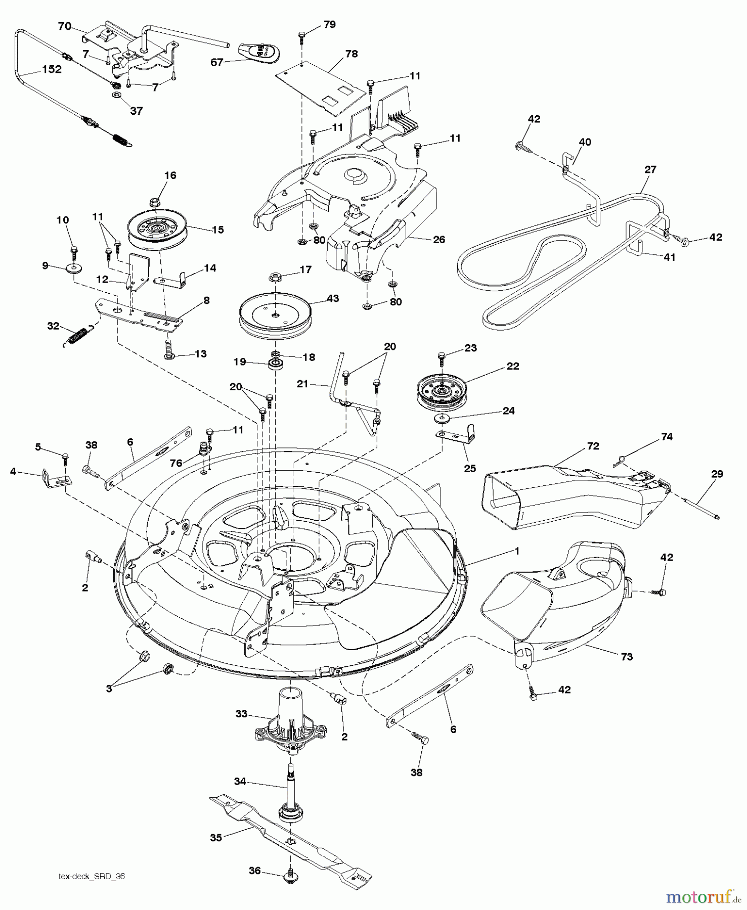 Husqvarna Rasen und Garten Traktoren CT 126 (96051001302) - Husqvarna Lawn Tractor (2012-08 & After) MOWER DECK / CUTTING DECK