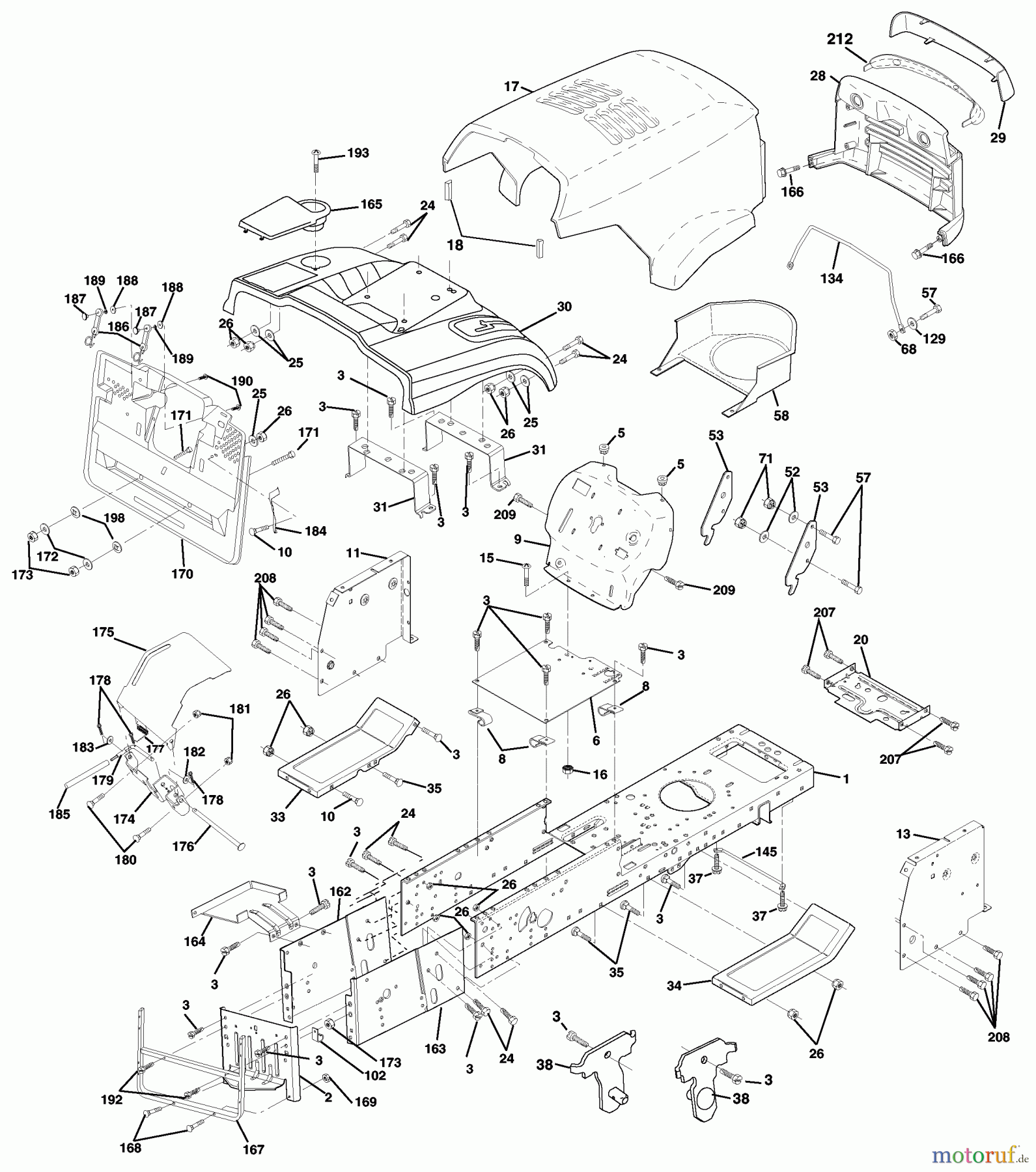 Husqvarna Rasen und Garten Traktoren CT 130 (954170017) (HECT130C) - Husqvarna Lawn Tractor (2000-02 to 2001-07) Chassis And Enclosures