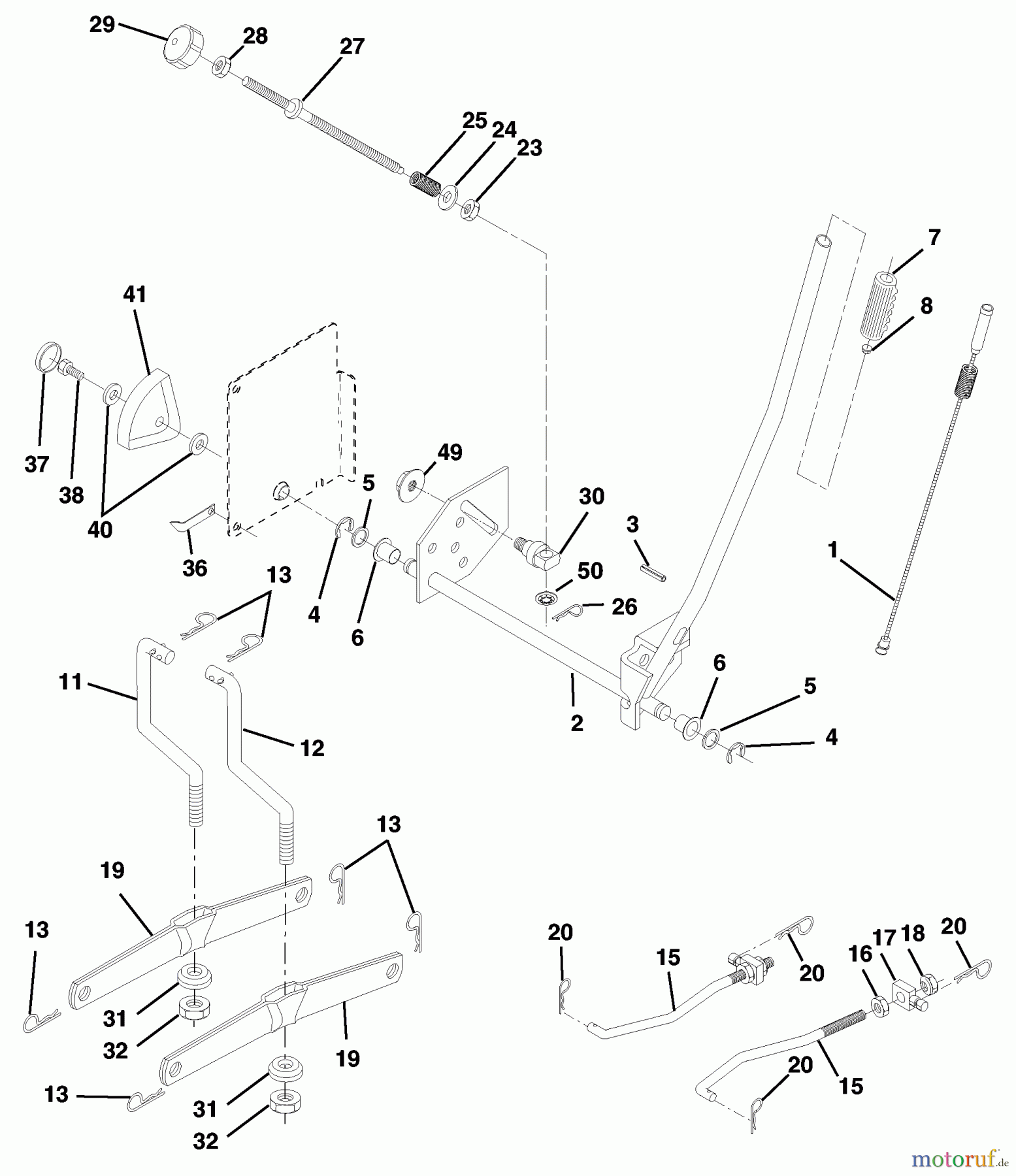 Husqvarna Rasen und Garten Traktoren CT 130 (954170017) (HECT130C) - Husqvarna Lawn Tractor (2000-02 to 2001-07) Mower Lift