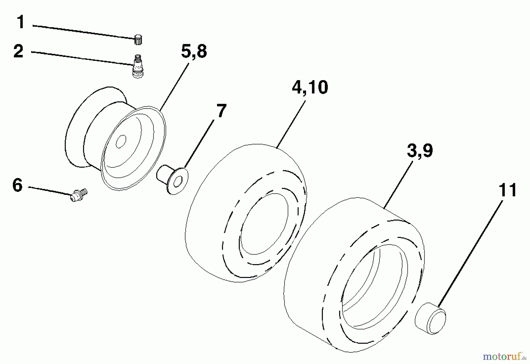 Husqvarna Rasen und Garten Traktoren CT 130 (954170017) (HECT130C) - Husqvarna Lawn Tractor (2000-02 to 2001-07) Wheels & Tires