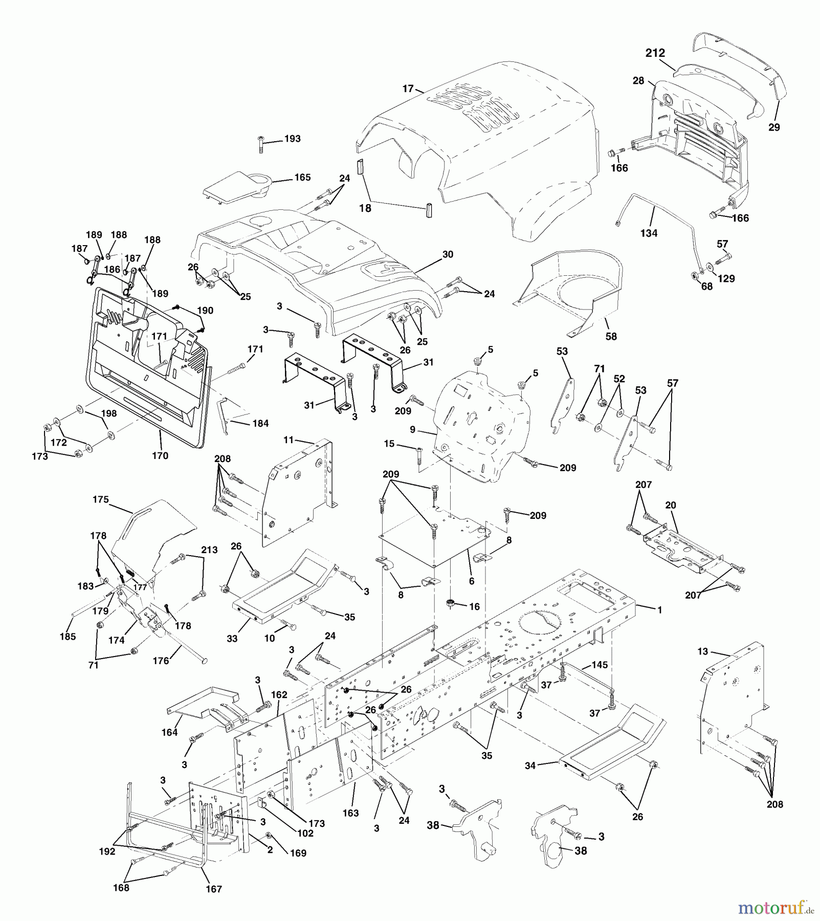 Husqvarna Rasen und Garten Traktoren CT 130 (954170017) (HECT130D) - Husqvarna Lawn Tractor (2001-08 & After) Chassis And Enclosures