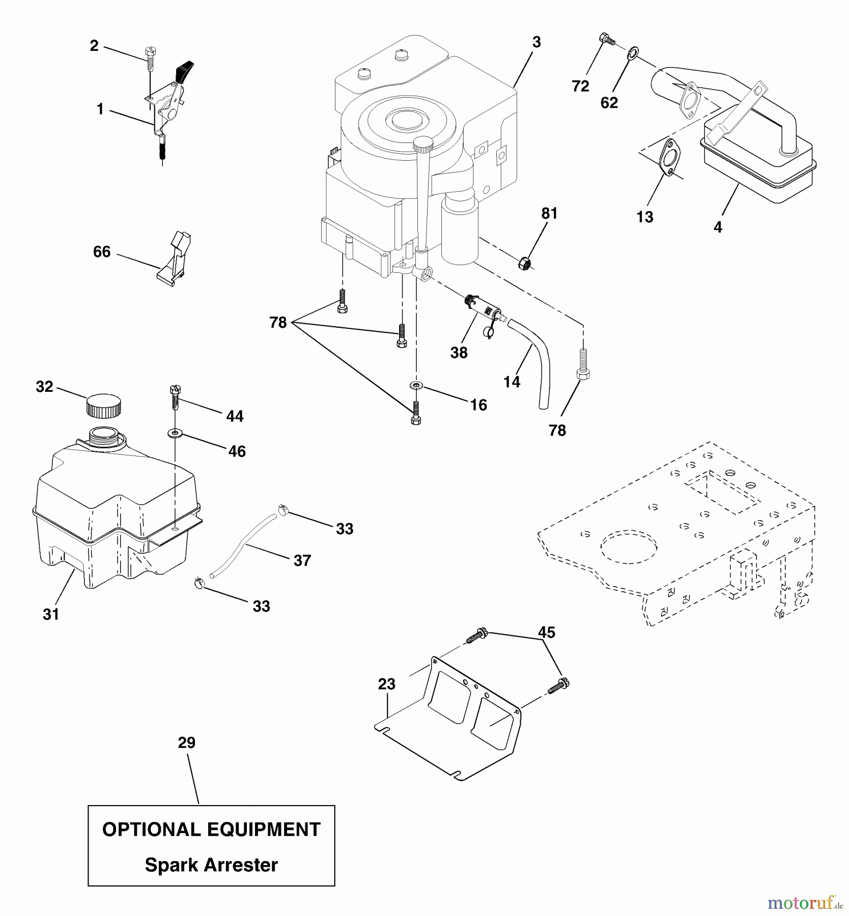 Husqvarna Rasen und Garten Traktoren CT 130 (954170017) (HECT130D) - Husqvarna Lawn Tractor (2001-08 & After) Engine