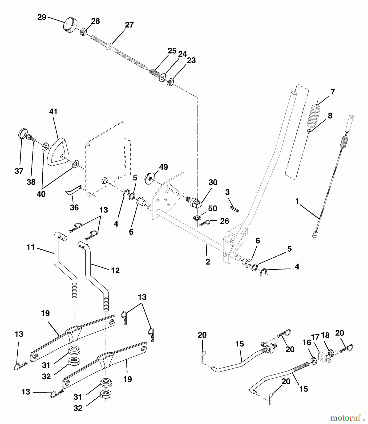 Husqvarna Rasen und Garten Traktoren CT 130 (954170017) (HECT130D) - Husqvarna Lawn Tractor (2001-08 & After) Mower Lift