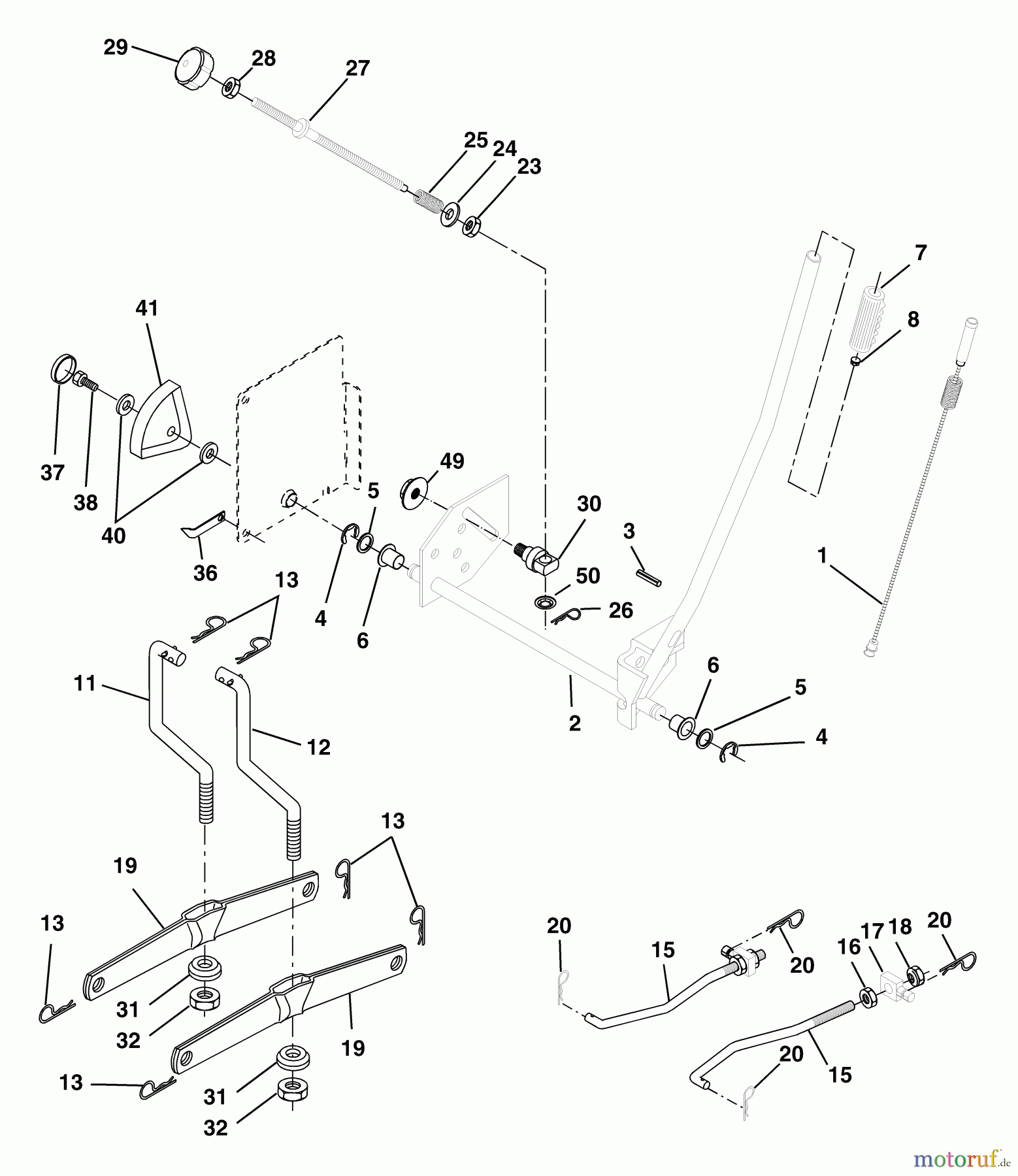 Husqvarna Rasen und Garten Traktoren CT 130 (954170019) (HECT150B) - Husqvarna Lawn Tractor (2000-01 & After) Mower Lift