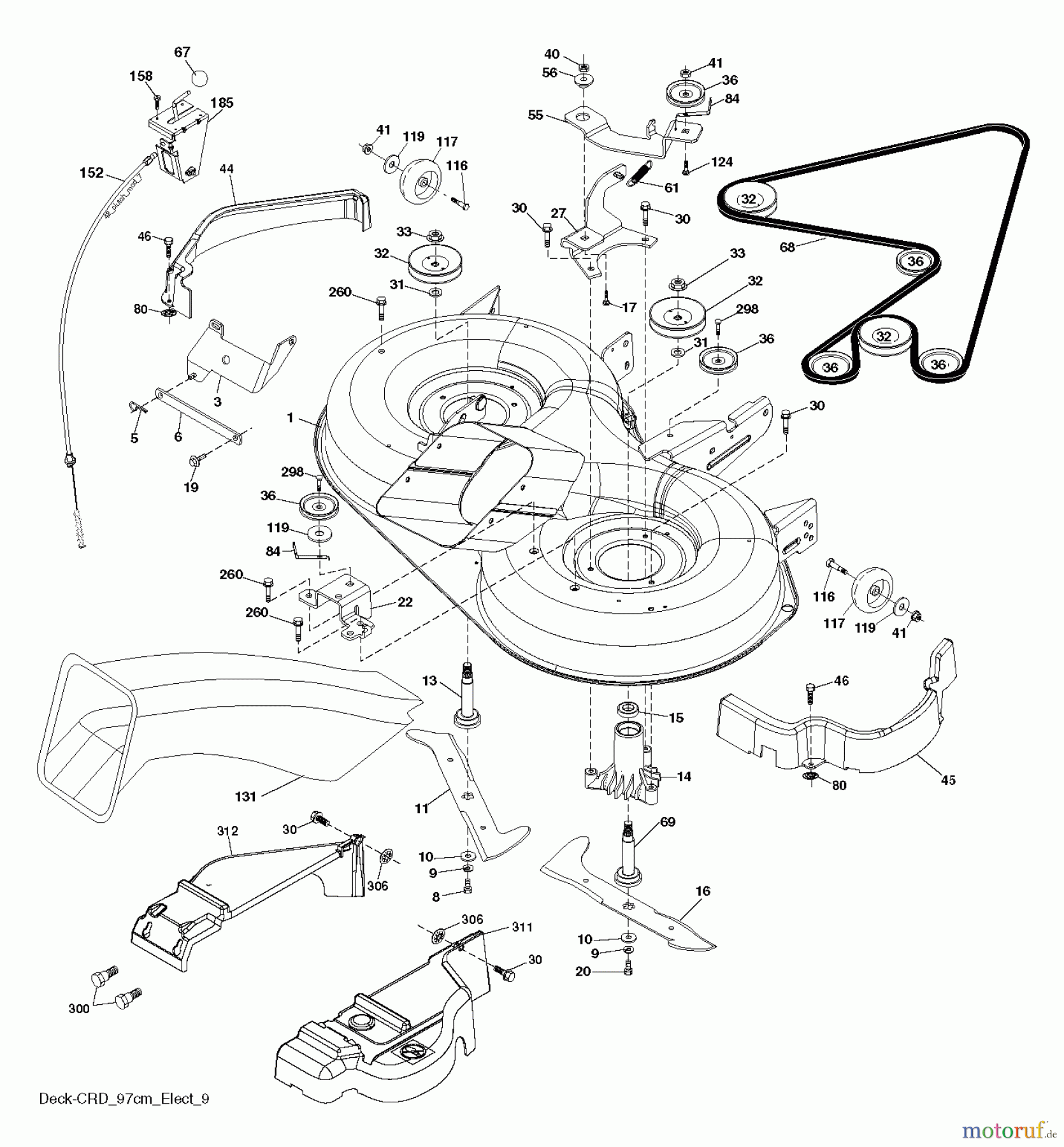 Husqvarna Rasen und Garten Traktoren CT 141 (96061033902) - Husqvarna Lawn Tractor (2013-09) MOWER DECK / CUTTING DECK