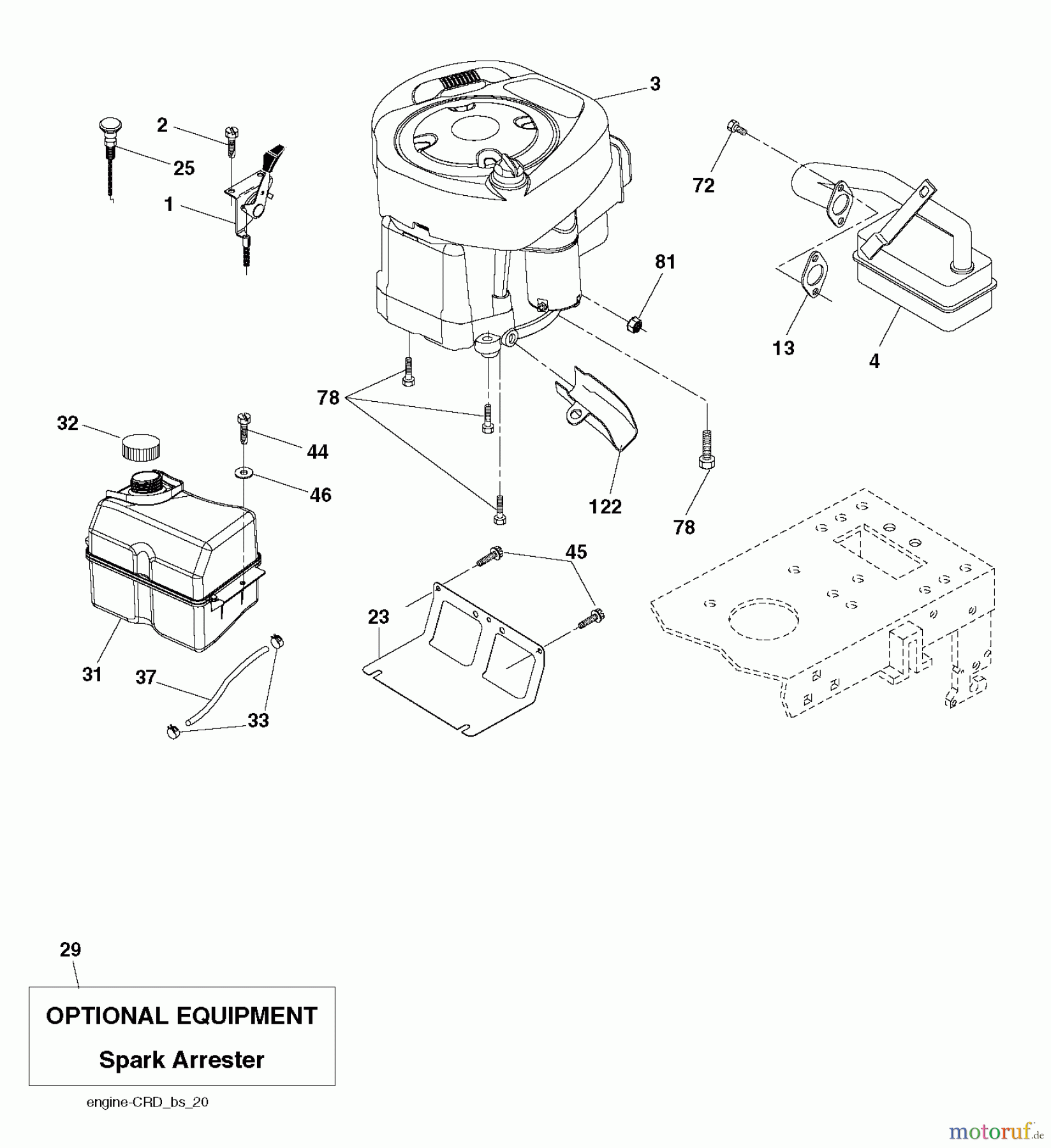 Husqvarna Rasen und Garten Traktoren CT 141 (96061034400) - Husqvarna Lawn Tractor (2012-08 & After) ENGINE