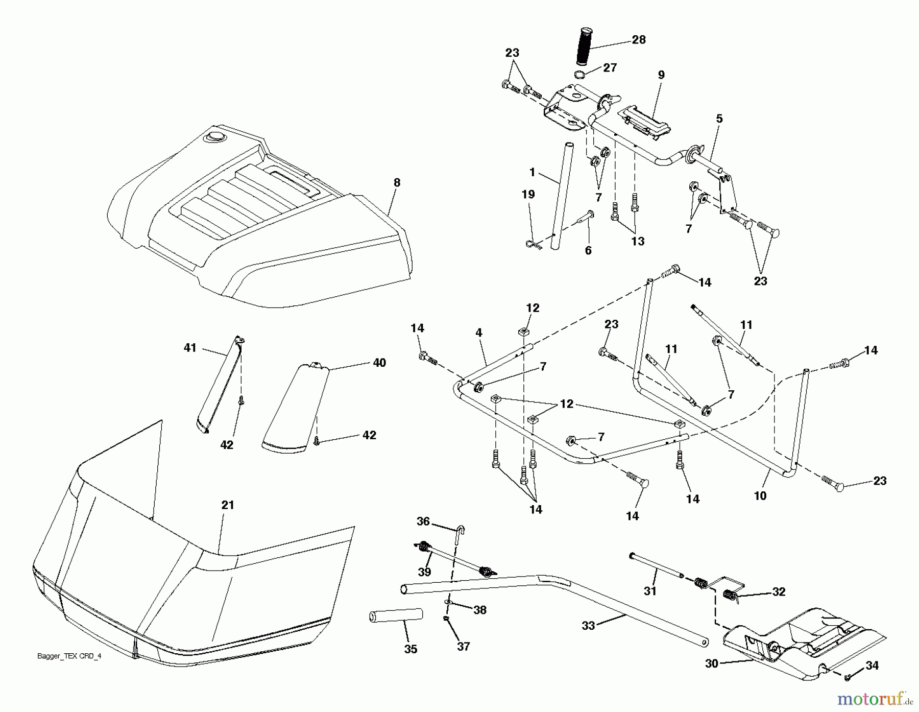 Husqvarna Rasen und Garten Traktoren CT 153 (96051001500) - Husqvarna Lawn Tractor (2011-03 & After) BAGGER