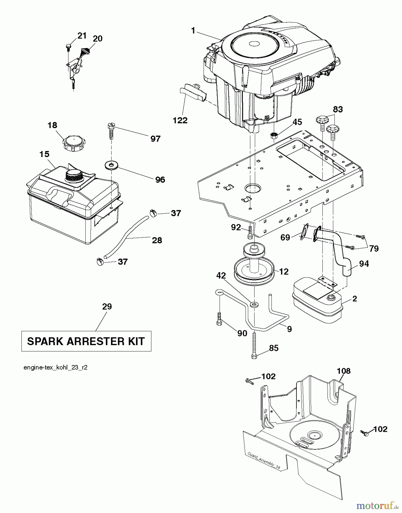 Husqvarna Rasen und Garten Traktoren CT 153 (96051001500) - Husqvarna Lawn Tractor (2011-03 & After) ENGINE