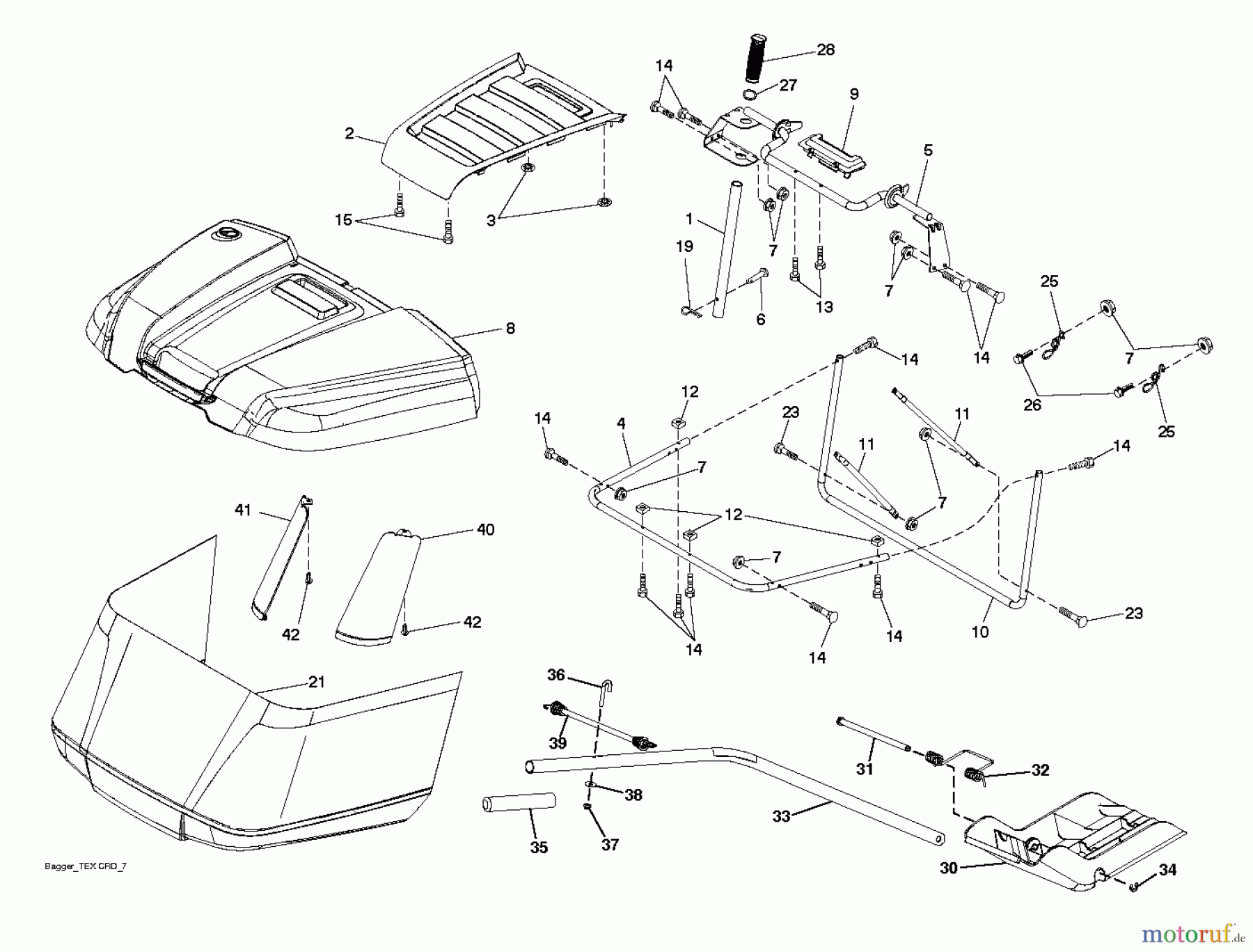 Husqvarna Rasen und Garten Traktoren CT 153 (96051001501) - Husqvarna Lawn Tractor (2011-03 & After) BAGGER