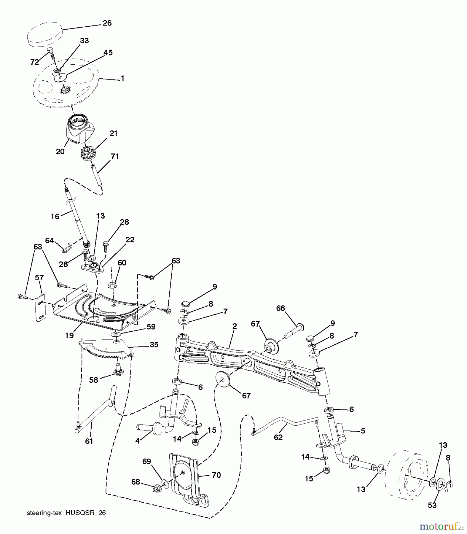 Husqvarna Rasen und Garten Traktoren CT 153 (96051001501) - Husqvarna Lawn Tractor (2011-03 & After) STEERING