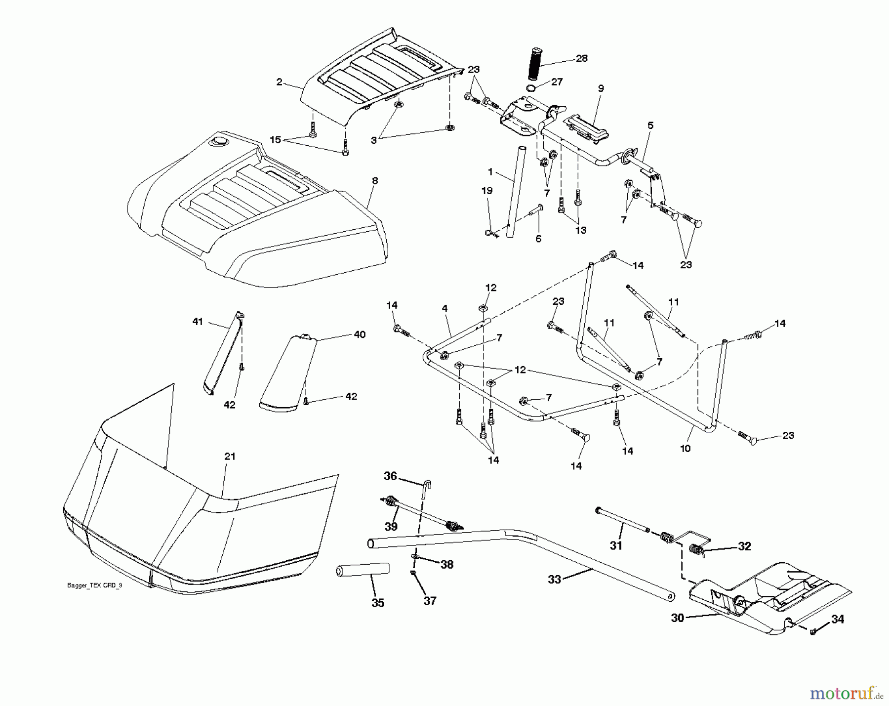 Husqvarna Rasen und Garten Traktoren CT 154 (96051002500) - Husqvarna Lawn Tractor (2011-12 & After) BAGGER