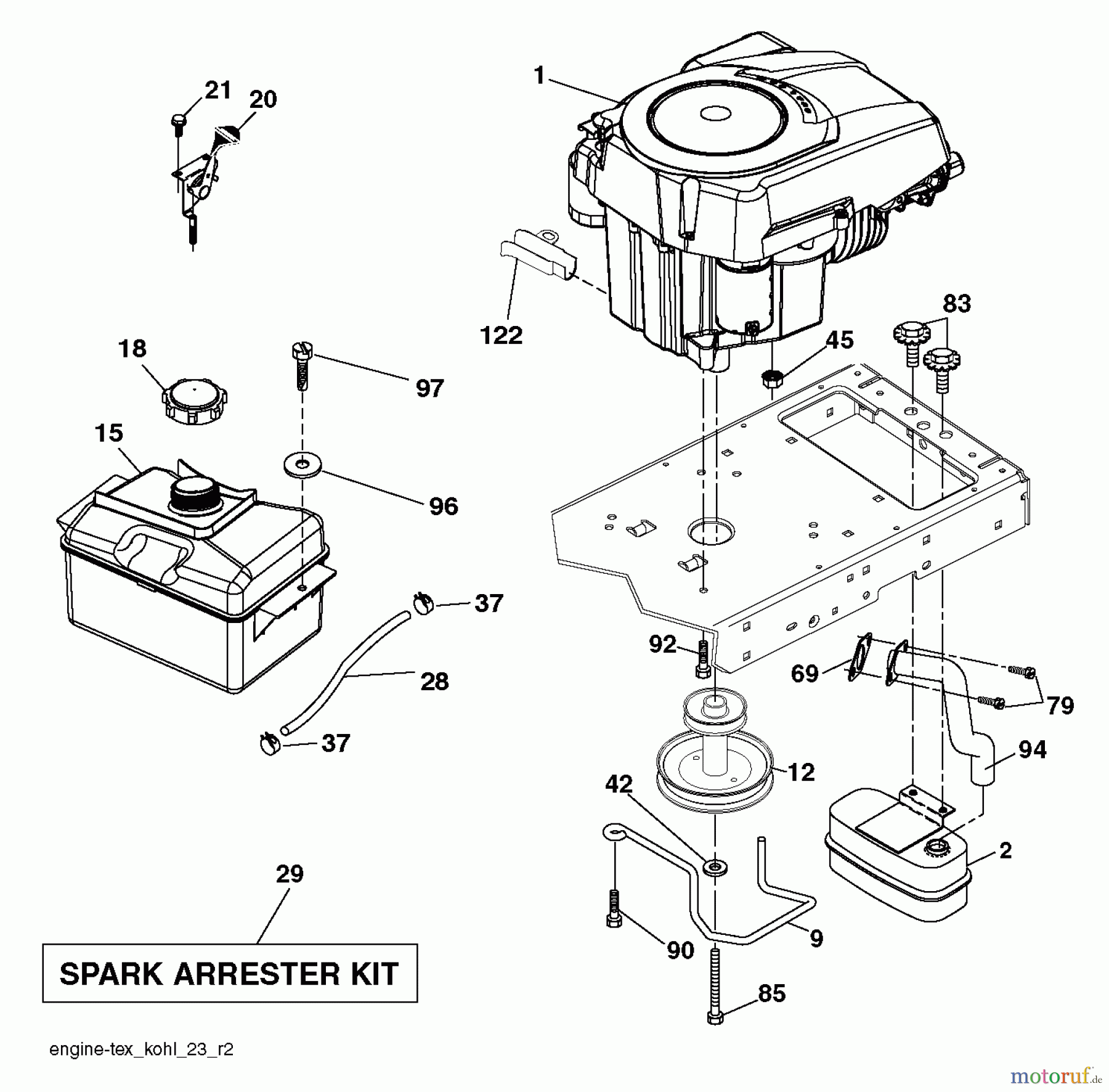 Husqvarna Rasen und Garten Traktoren CT 154 (96051002500) - Husqvarna Lawn Tractor (2011-12 & After) ENGINE