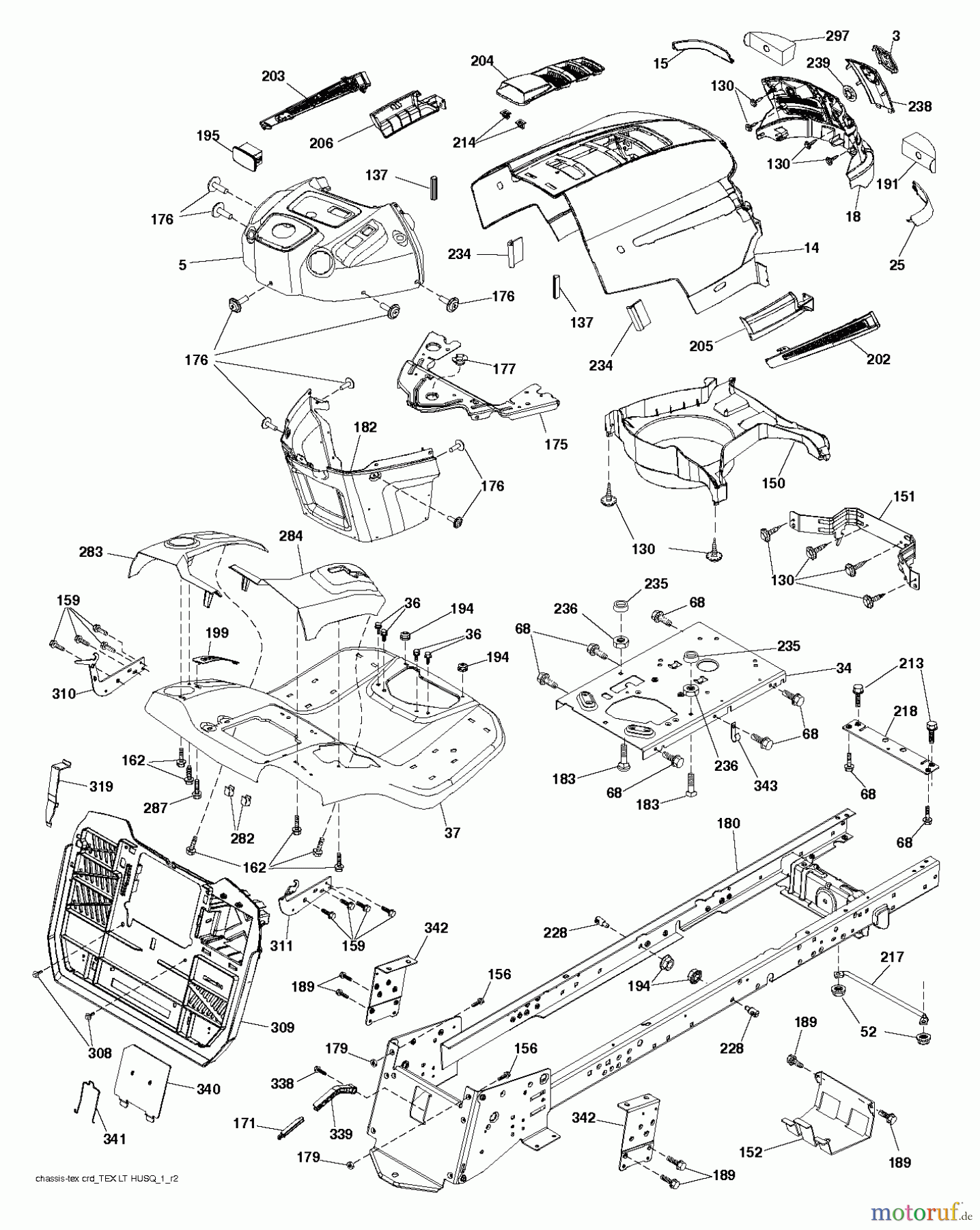 Husqvarna Rasen und Garten Traktoren CT 154 (96051002600) - Husqvarna Lawn Tractor (2012-01 & After) CHASSIS ENCLOSURES