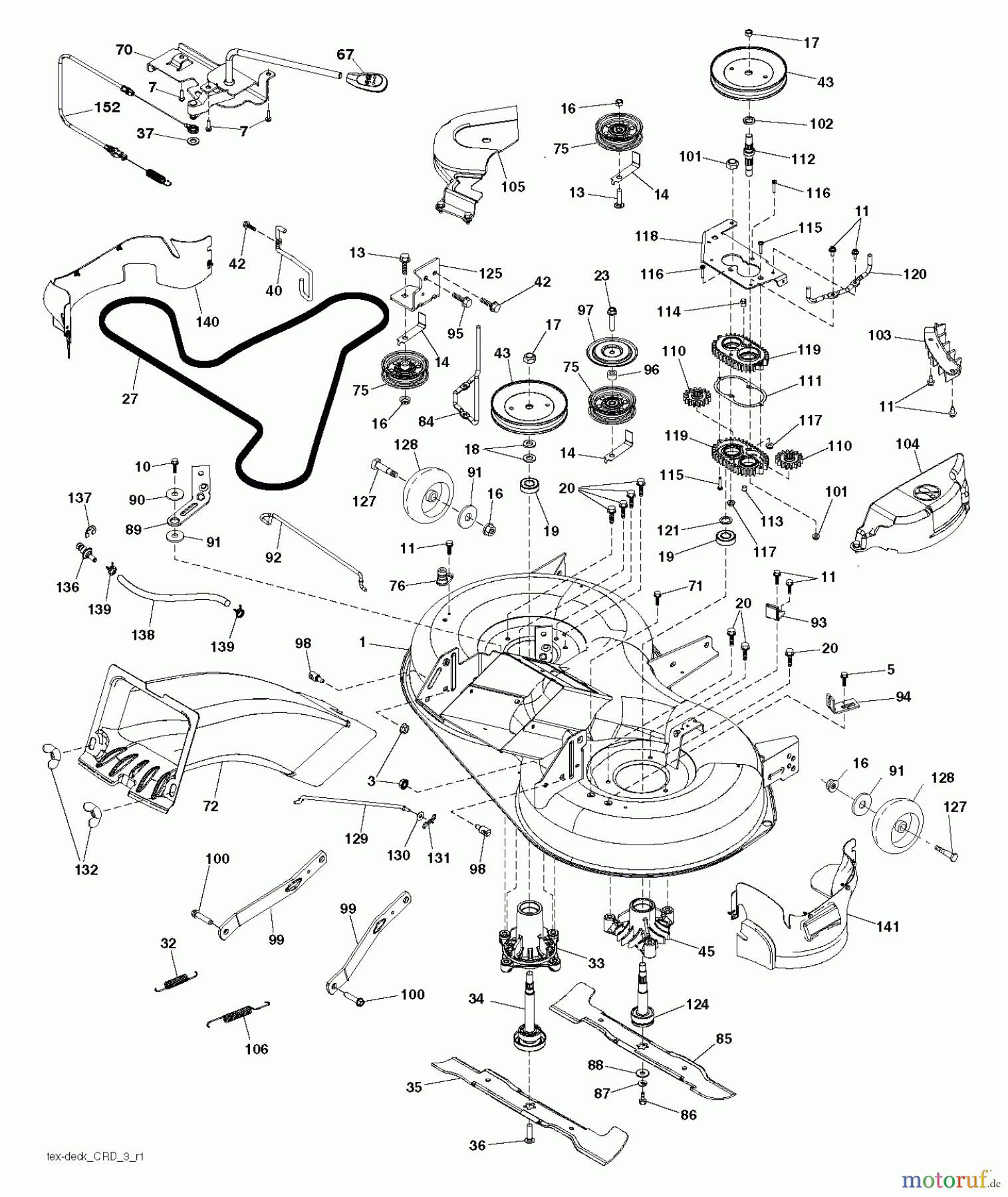 Husqvarna Rasen und Garten Traktoren CT 154 (96051002600) - Husqvarna Lawn Tractor (2012-01 & After) MOWER DECK / CUTTING DECK
