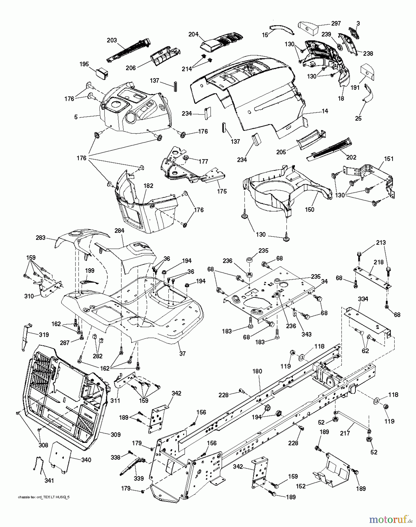 Husqvarna Rasen und Garten Traktoren CT 154 (96051002601) - Husqvarna Lawn Tractor (2012-08 & After) CHASSIS ENCLOSURES