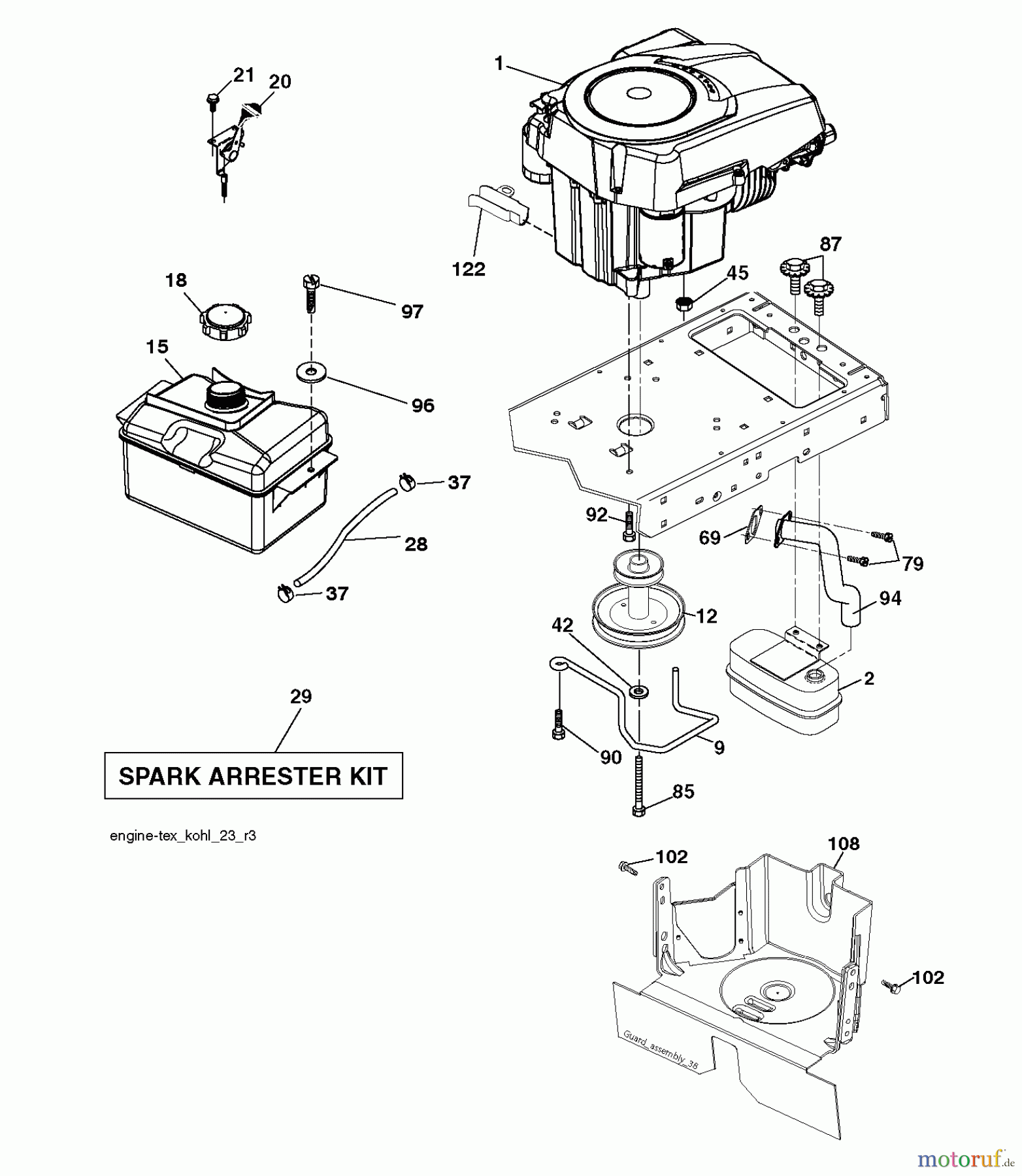 Husqvarna Rasen und Garten Traktoren CT 154 (96051002600) - Husqvarna Lawn Tractor (2012-01 & After) ENGINE