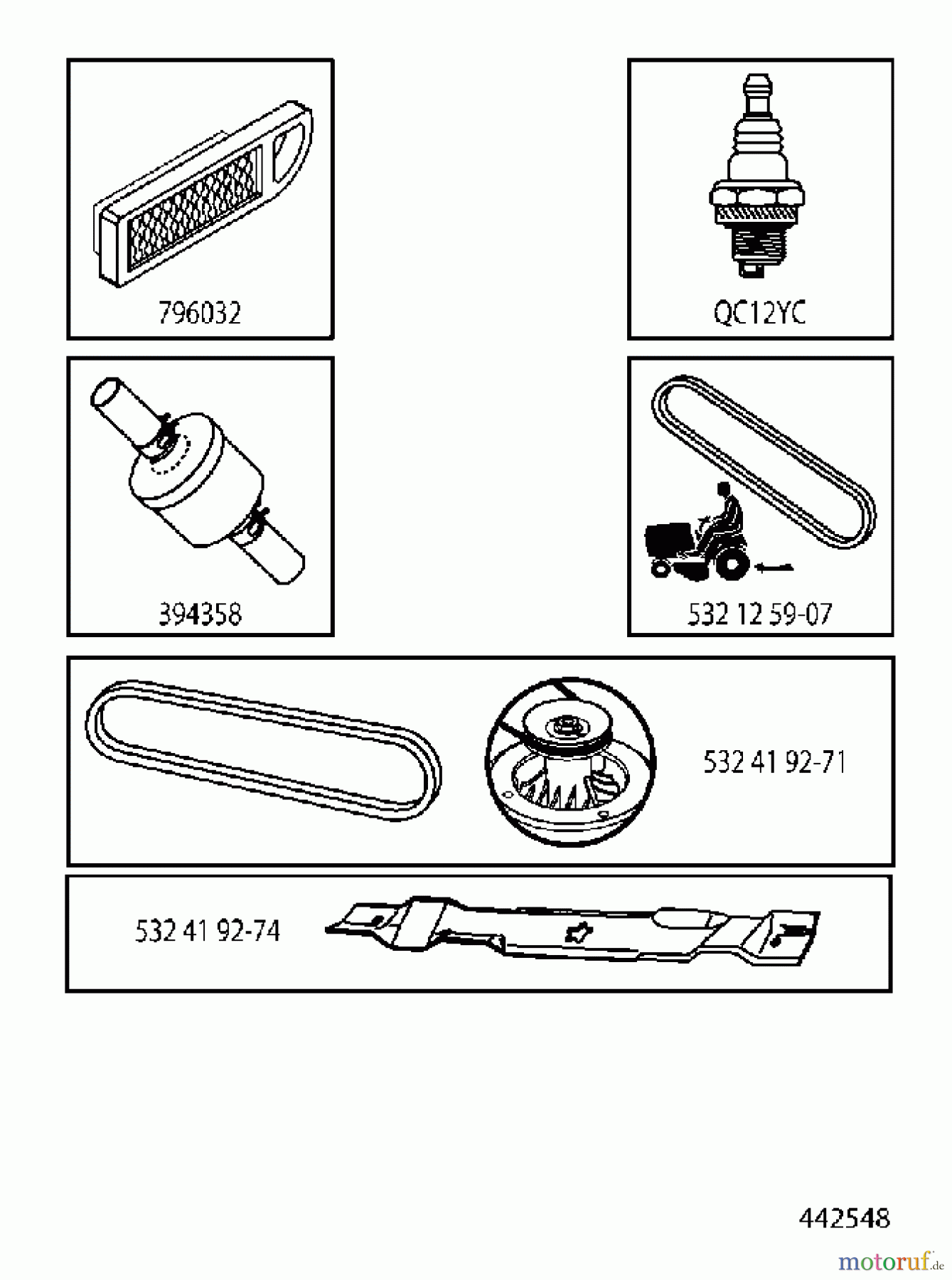 Husqvarna Rasen und Garten Traktoren CTH 126 (96051000801) - Husqvarna Lawn Tractor (2011-07 & After) FREQUENTLY USED PARTS