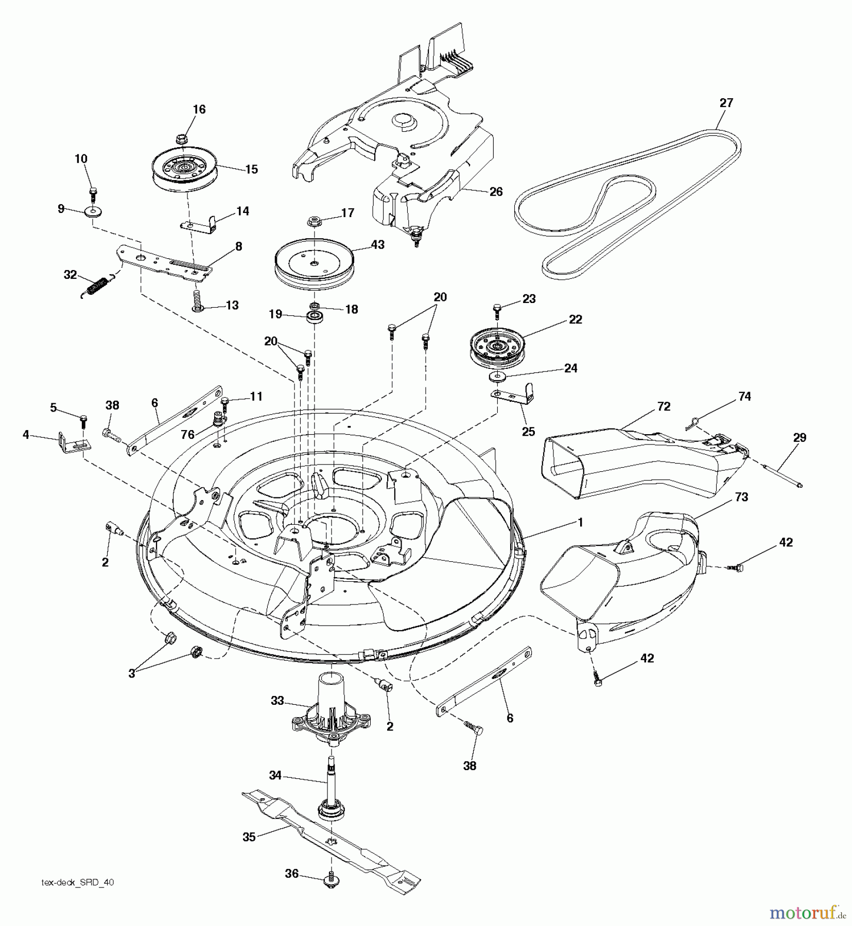 Husqvarna Rasen und Garten Traktoren CTH 126 (96051000801) - Husqvarna Lawn Tractor (2011-07 & After) MOWER DECK / CUTTING DECK